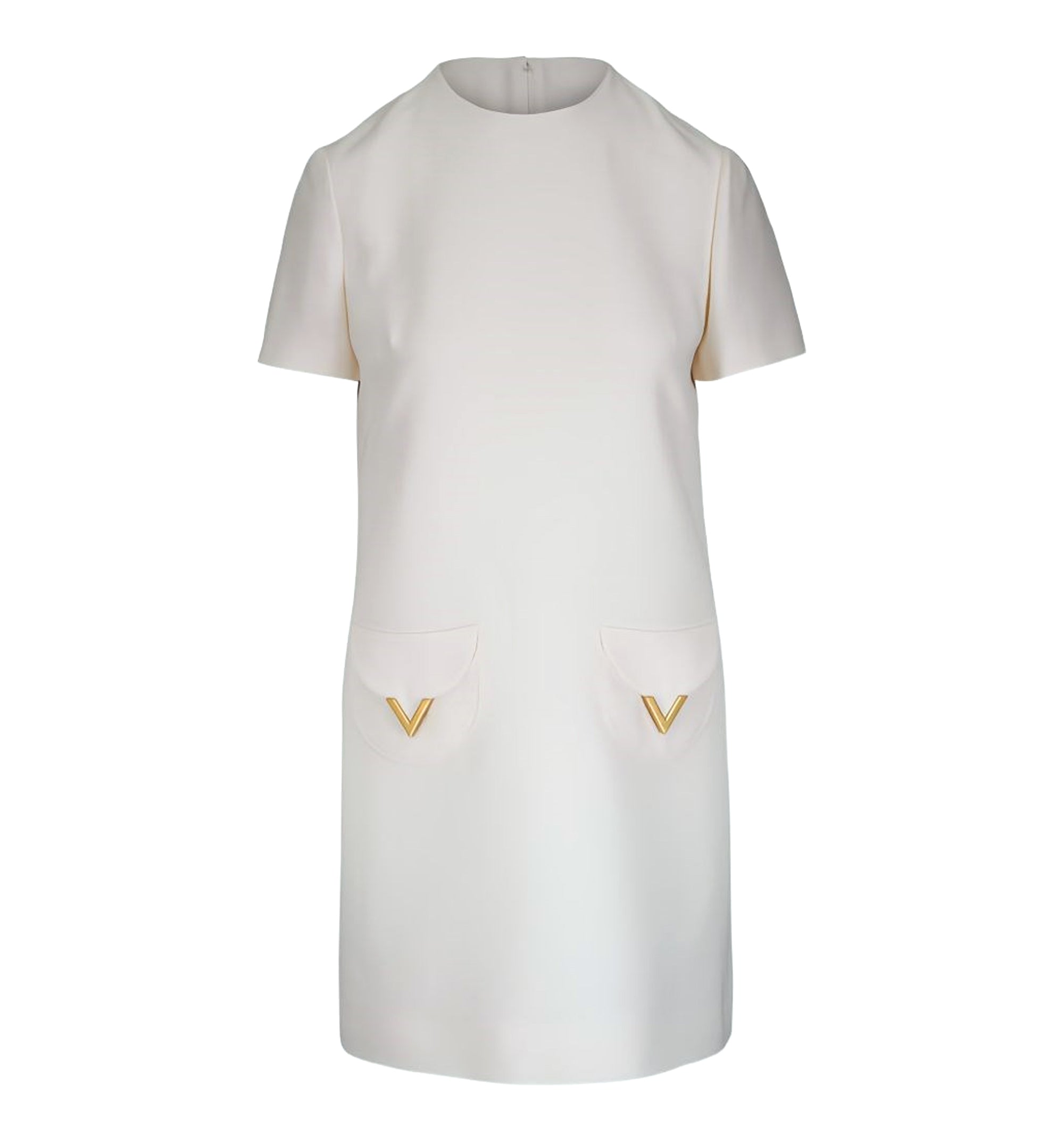 VLogo Signature Wool And Silk Dress