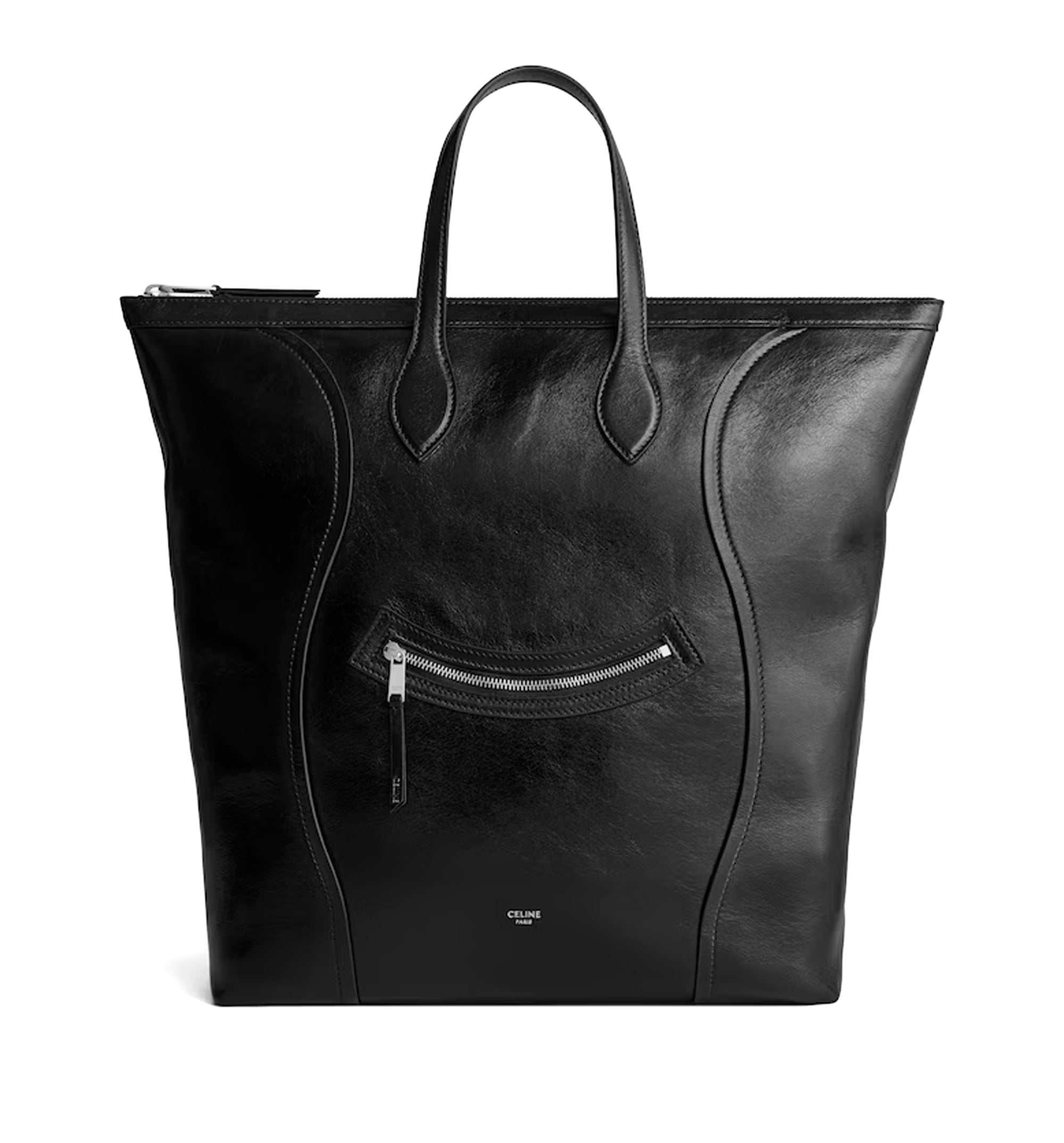 Vertical Cabas Smile Luggage In Shiny Calfskin