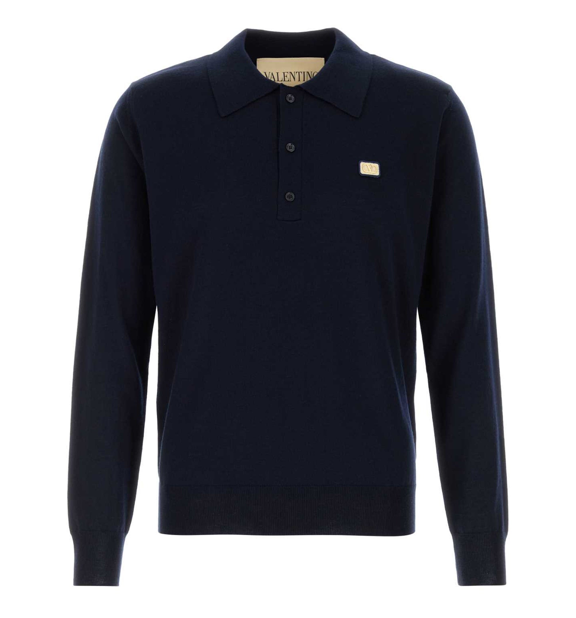 Midnight Blue Wool Polo Shirt