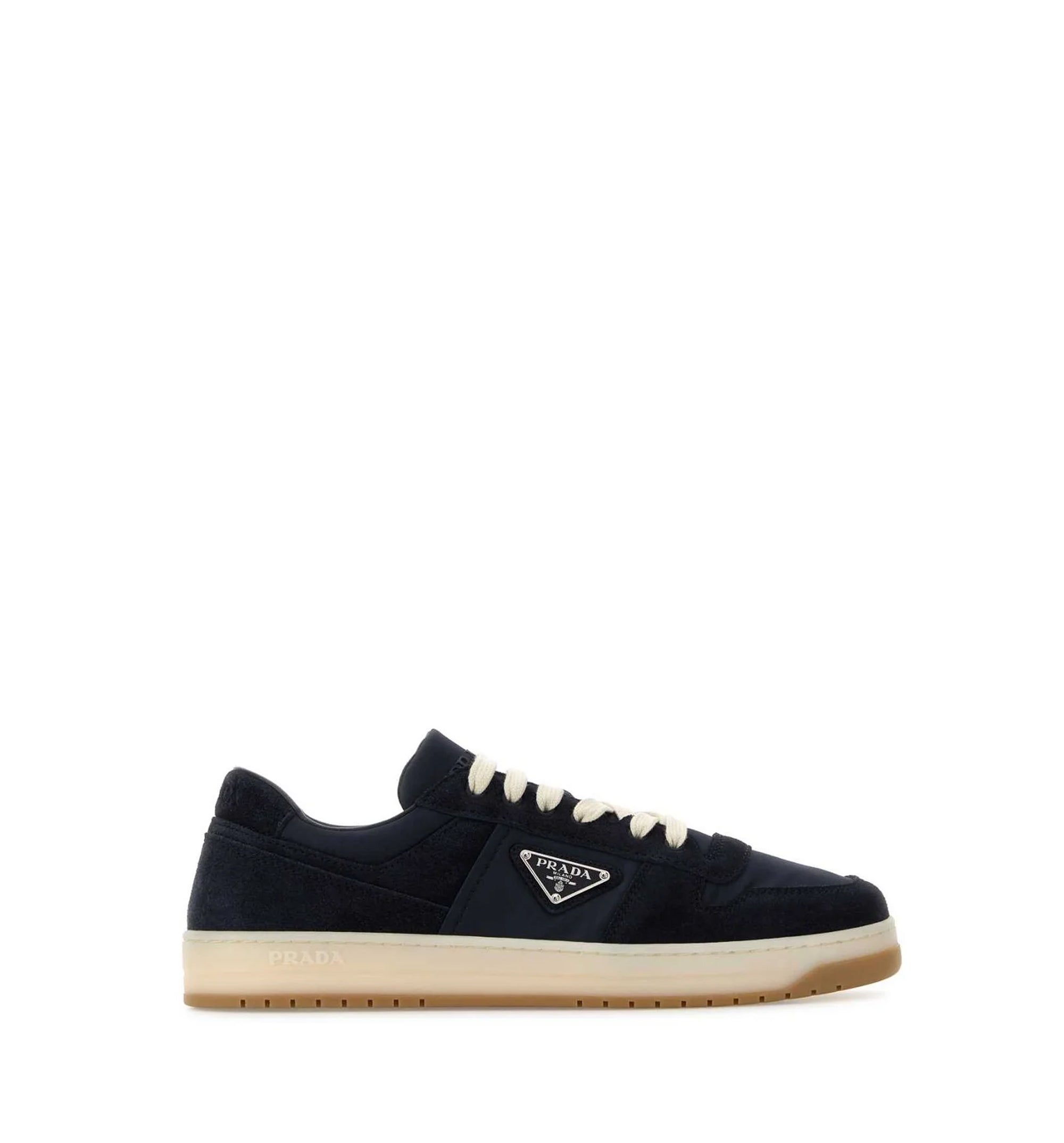 Two-Tone Canvas And Suede Downtown Sneakers