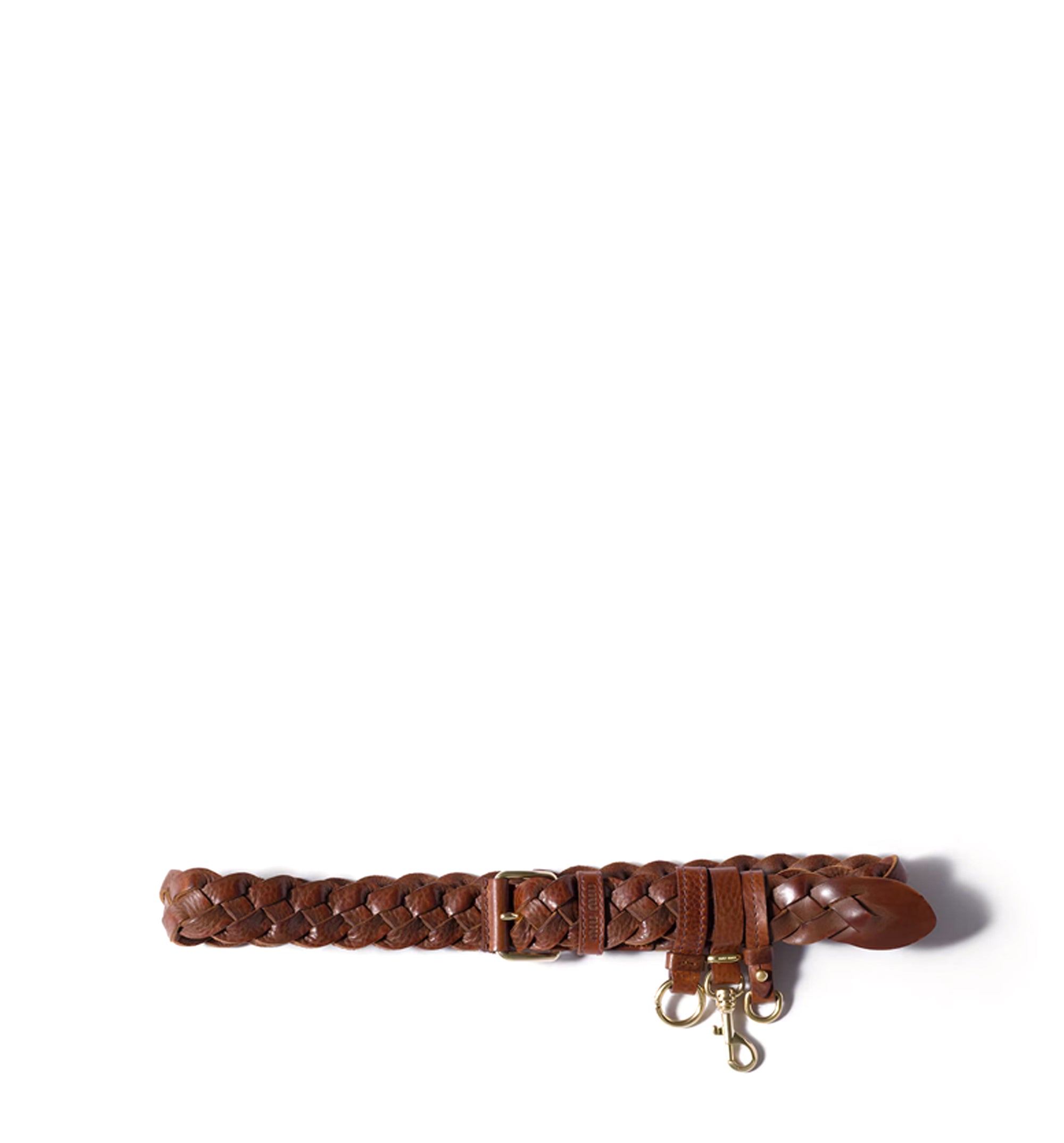 Woven leather belt