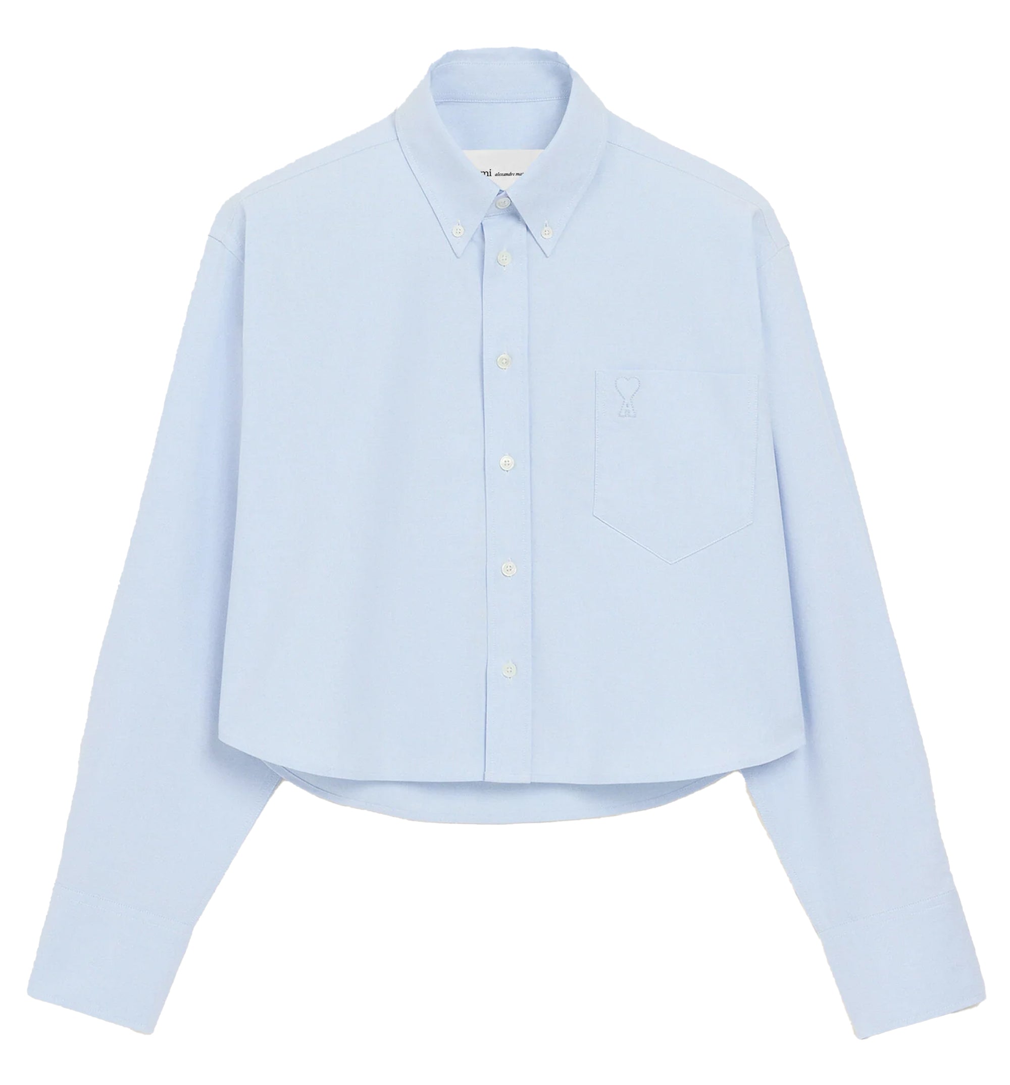 Cotton Cropped Embossed Ami De Coeur Shirt