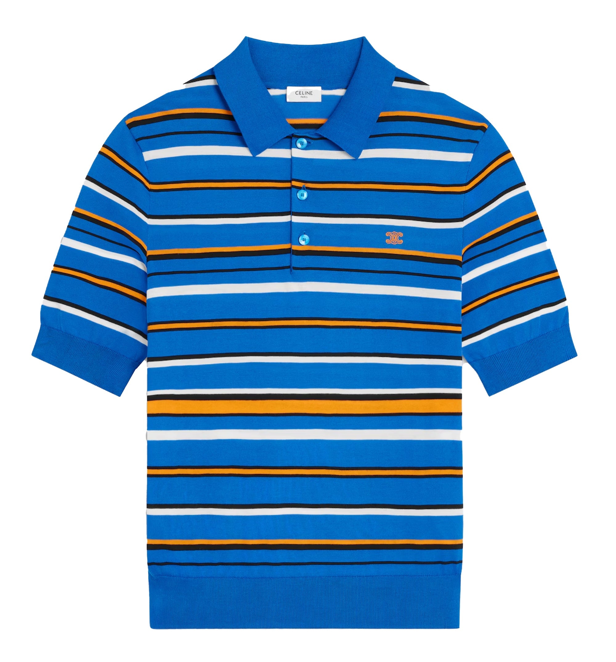 Short-Sleeved Polo Sweater In Fine Cotton