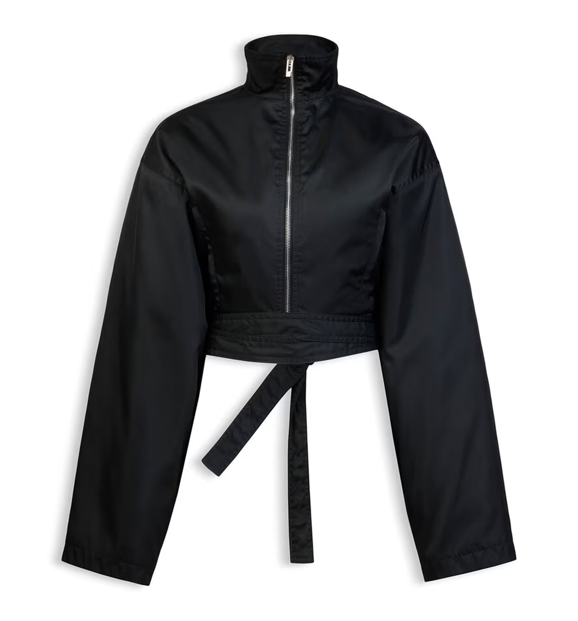 Taffeta Belted Bomber