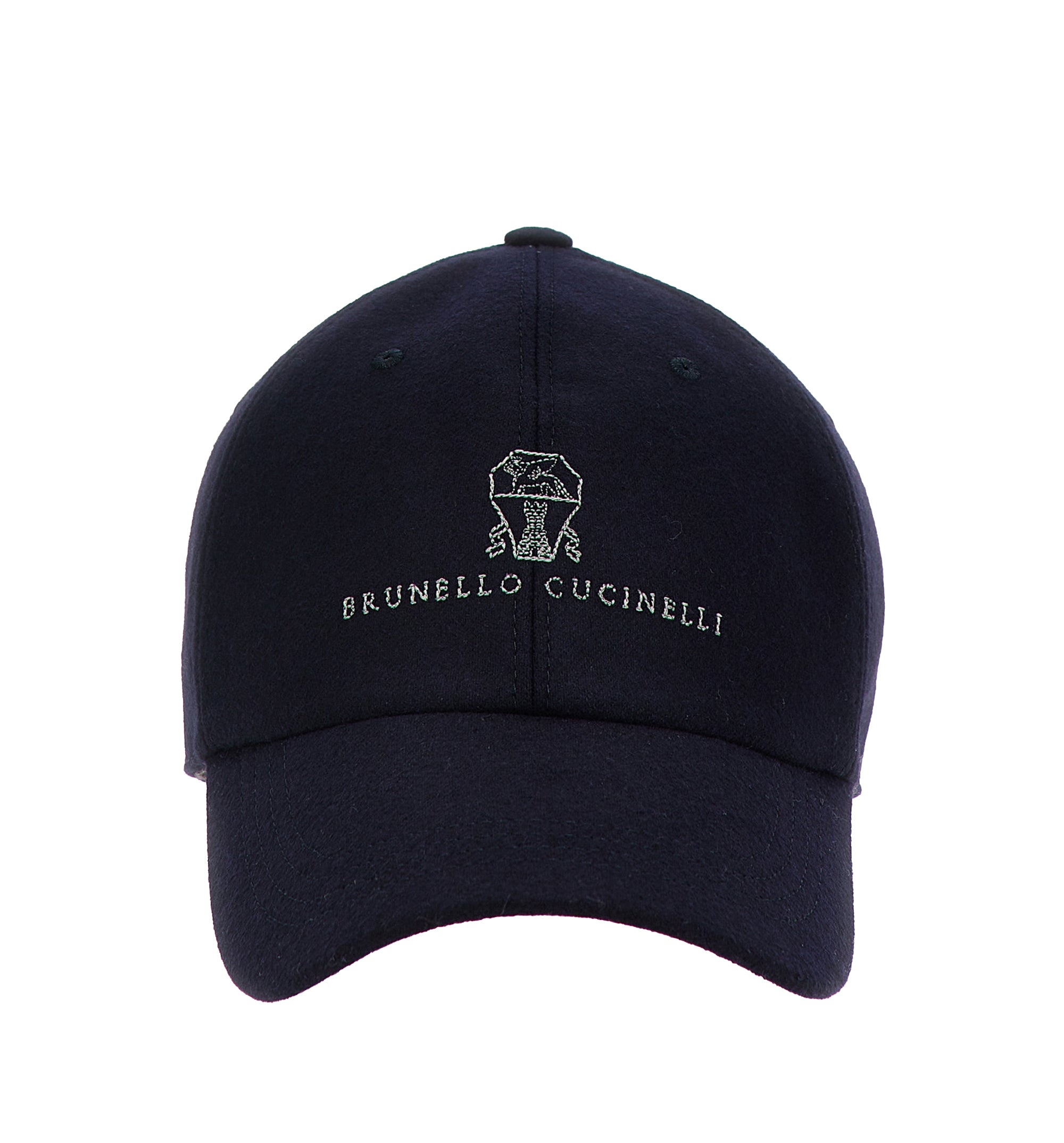 Virgin Wool Flannel Baseball Cap With Embroidered Logo