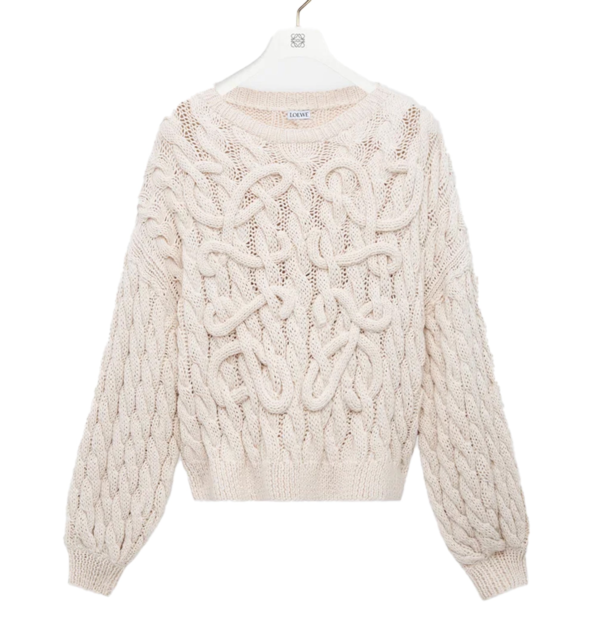 Anagram sweater in cotton and wool blend
