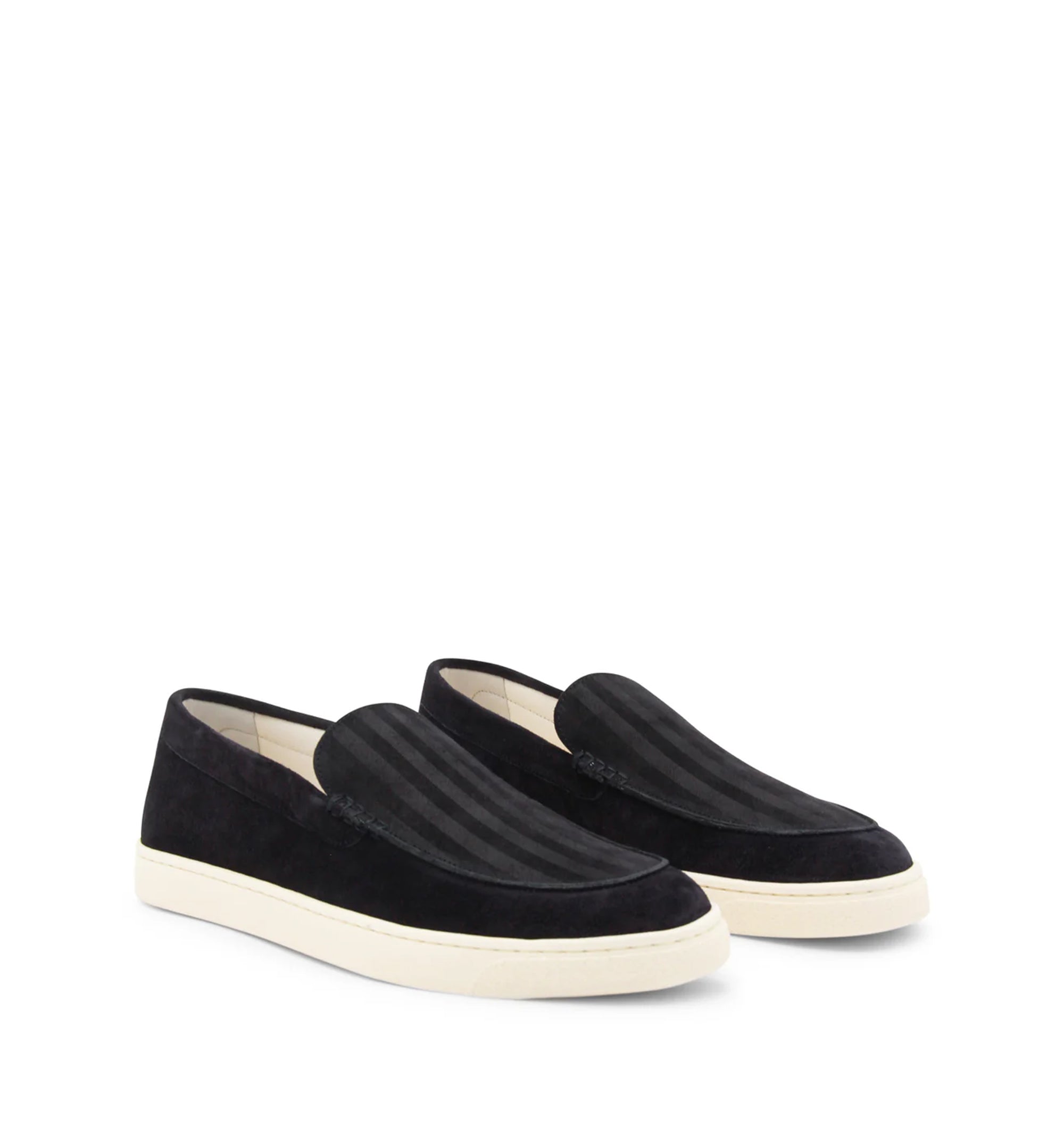 Chevron-Effect Suede Loafers