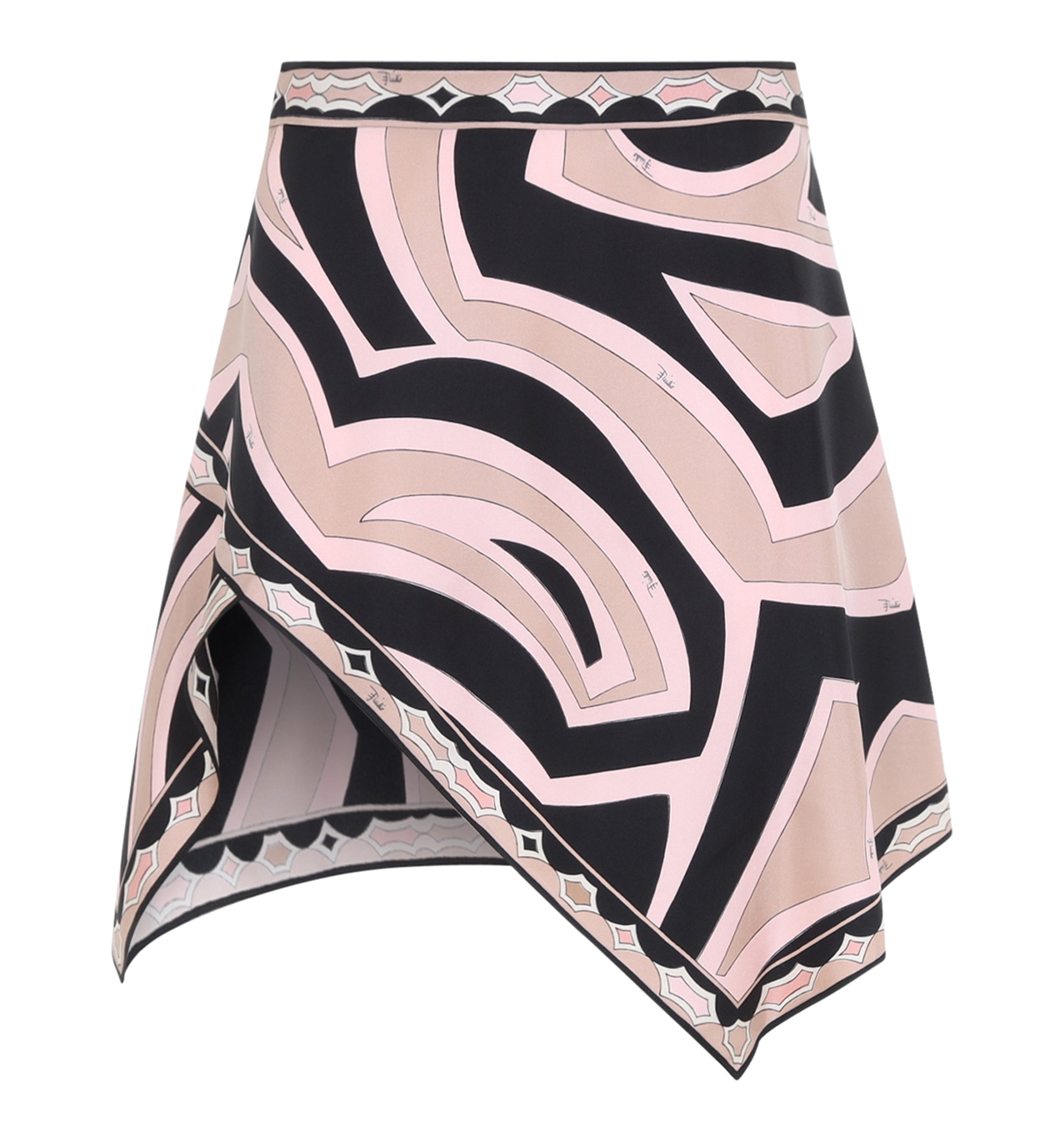 Printed Silk Twill Mini Skirt
