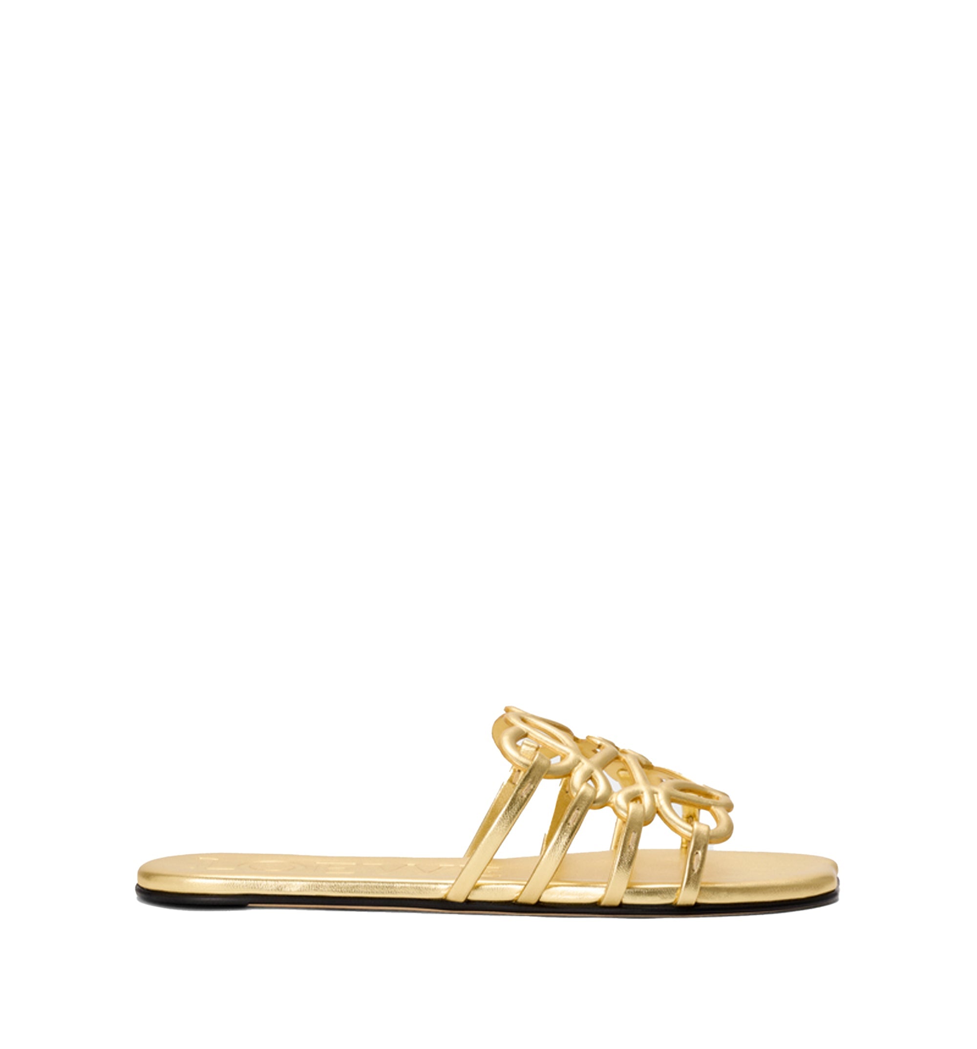 Petal Anagram slide in laminated lambskin