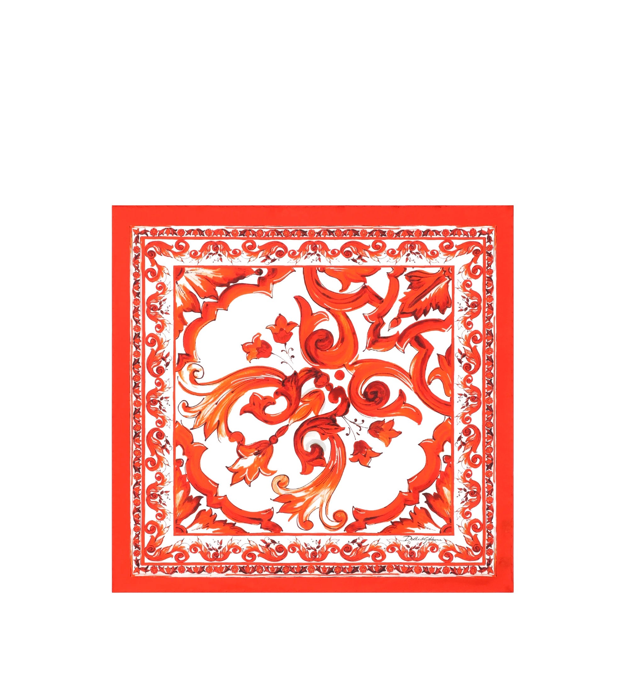 50x50 Majolica-Print Silk Twill Scarf