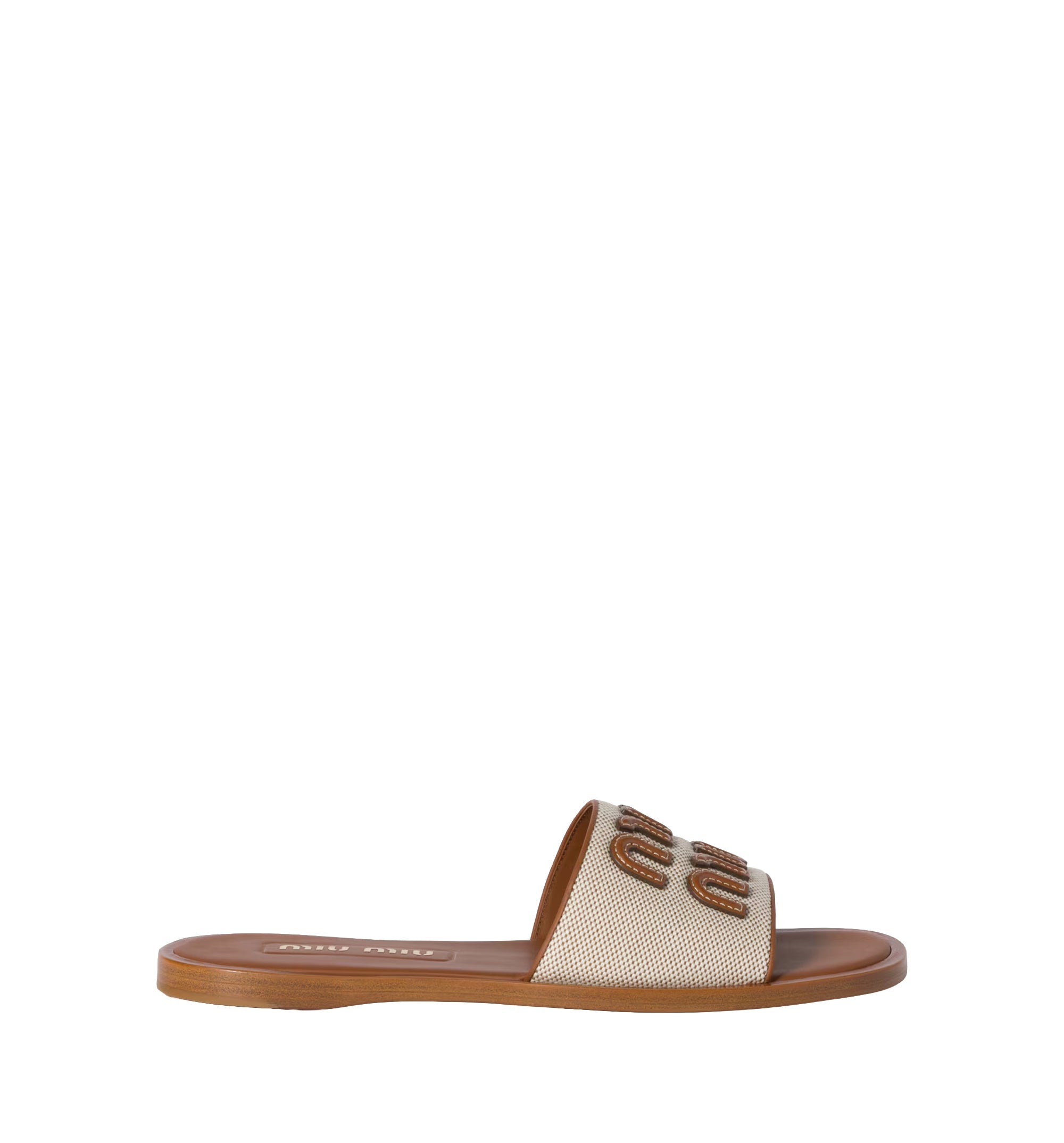 Canvas And Leather Slides