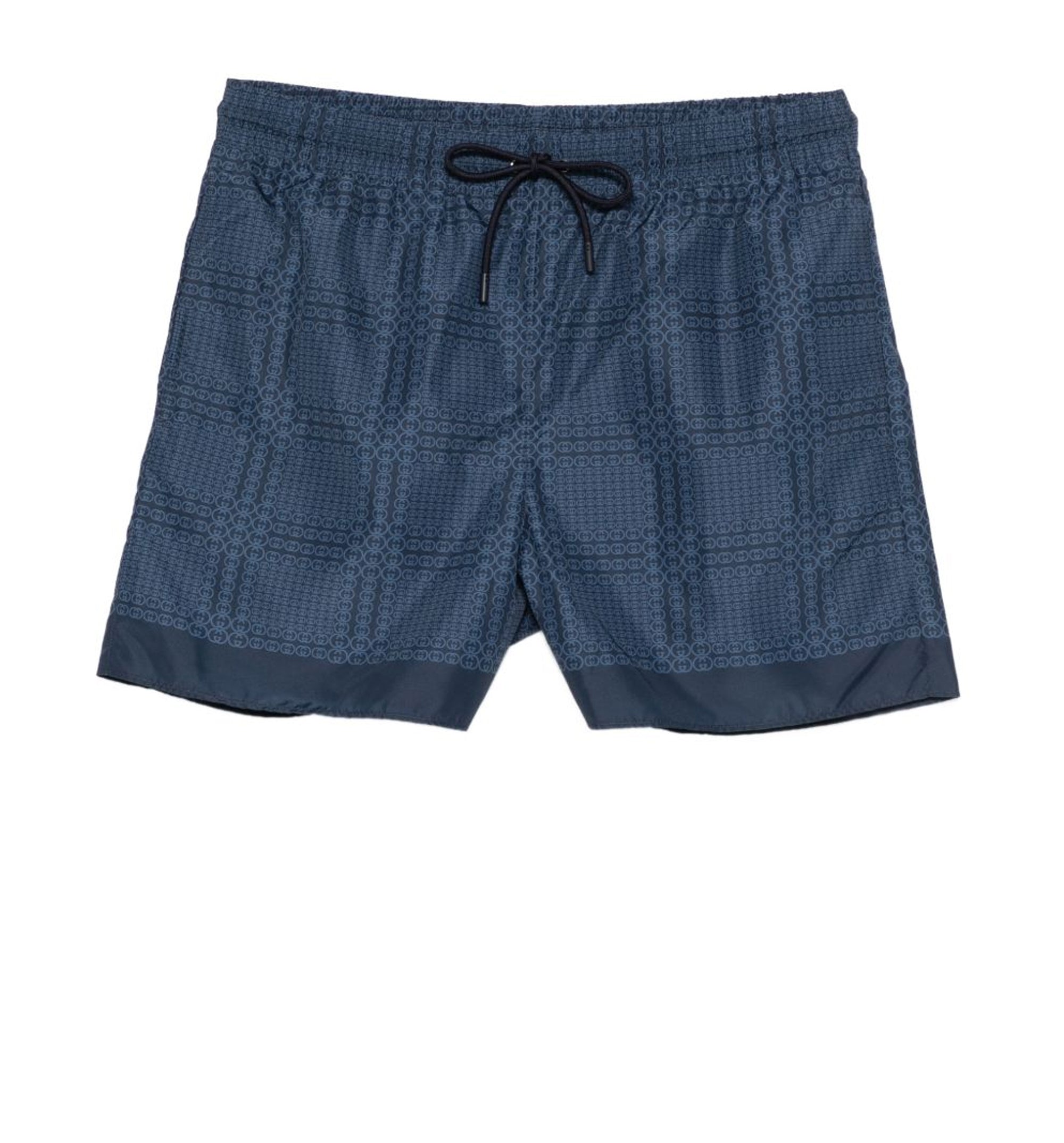 Printed technical poplin swim shorts