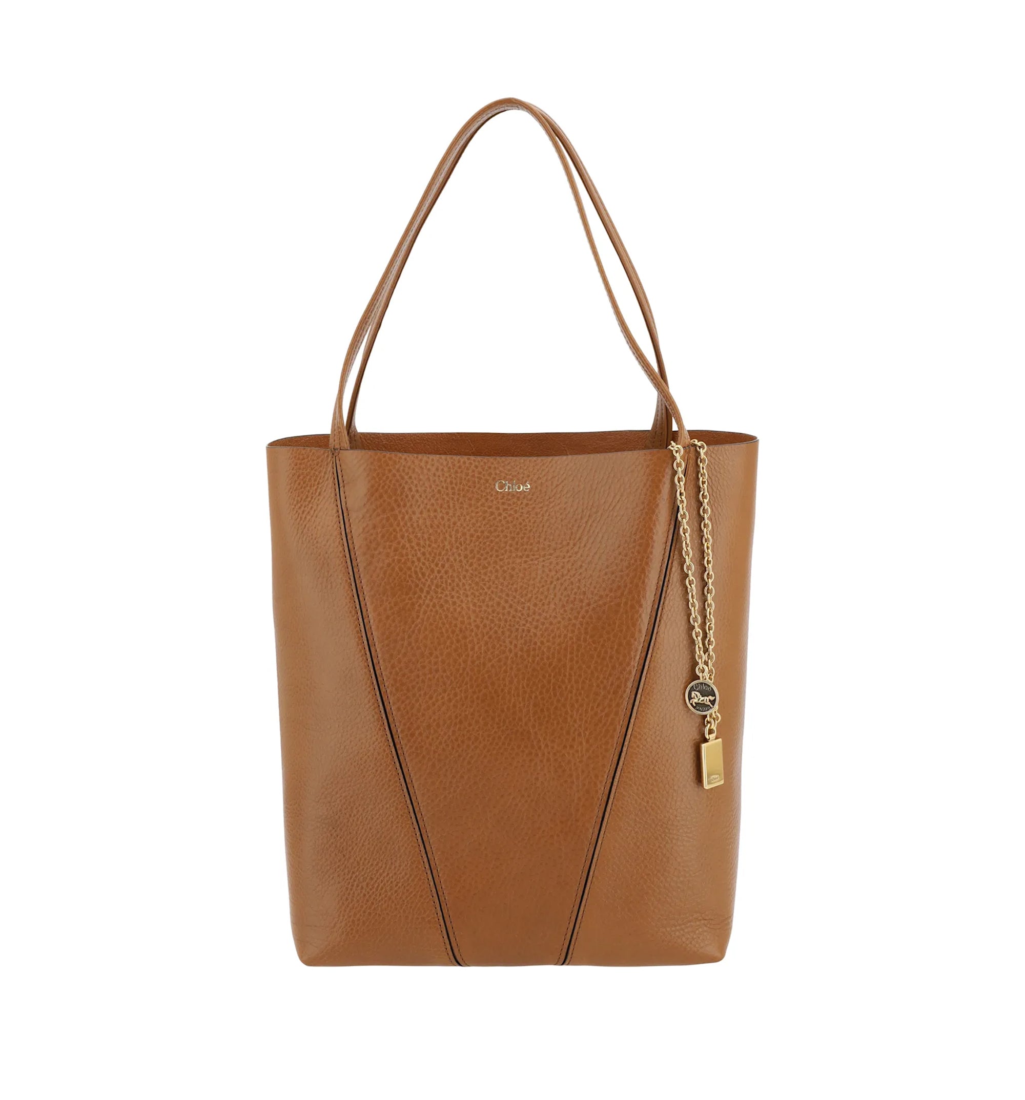 Spin Tote Bag In Grained Leather