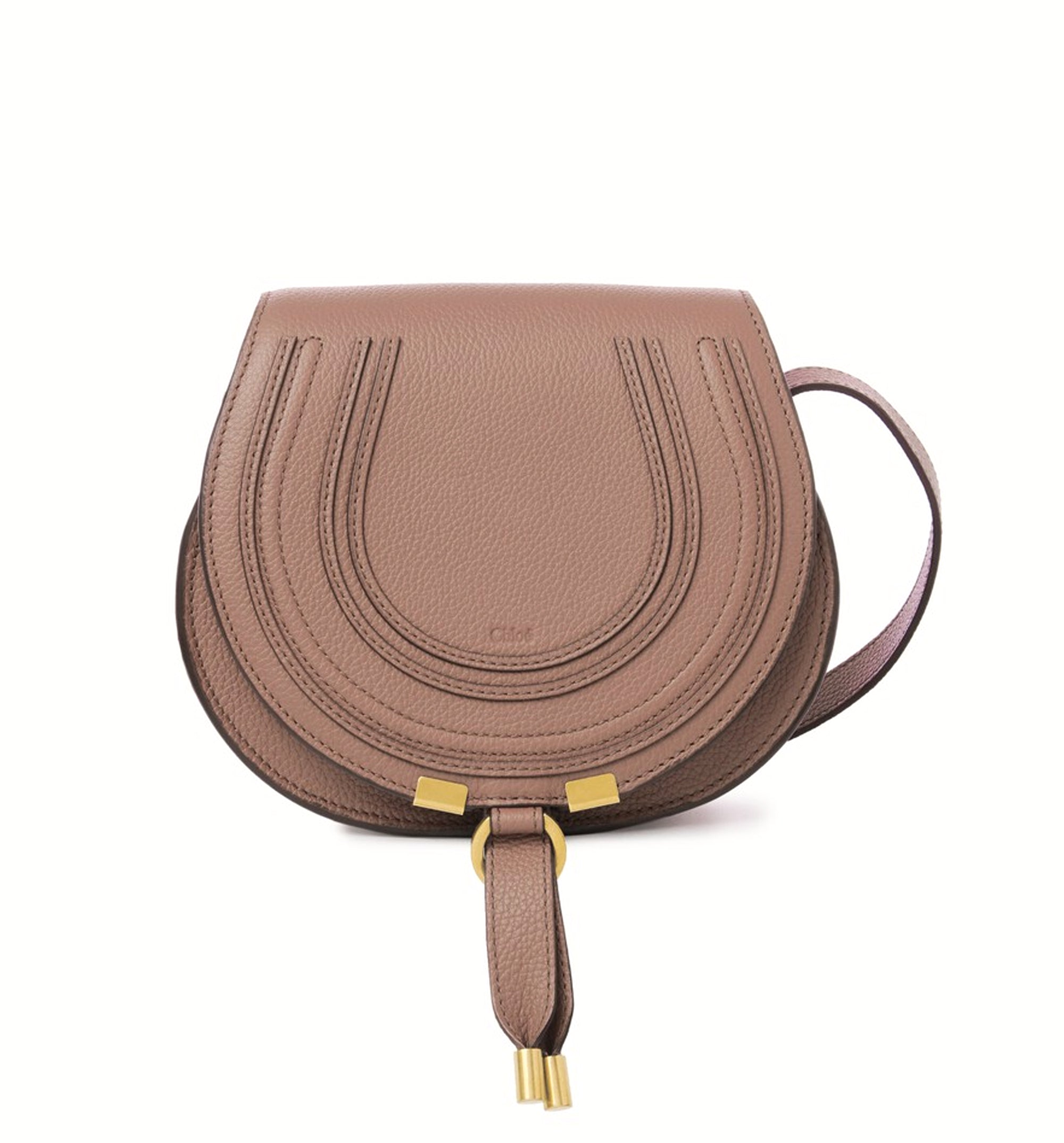 Small Marcie Saddle Bag in Grained Leather