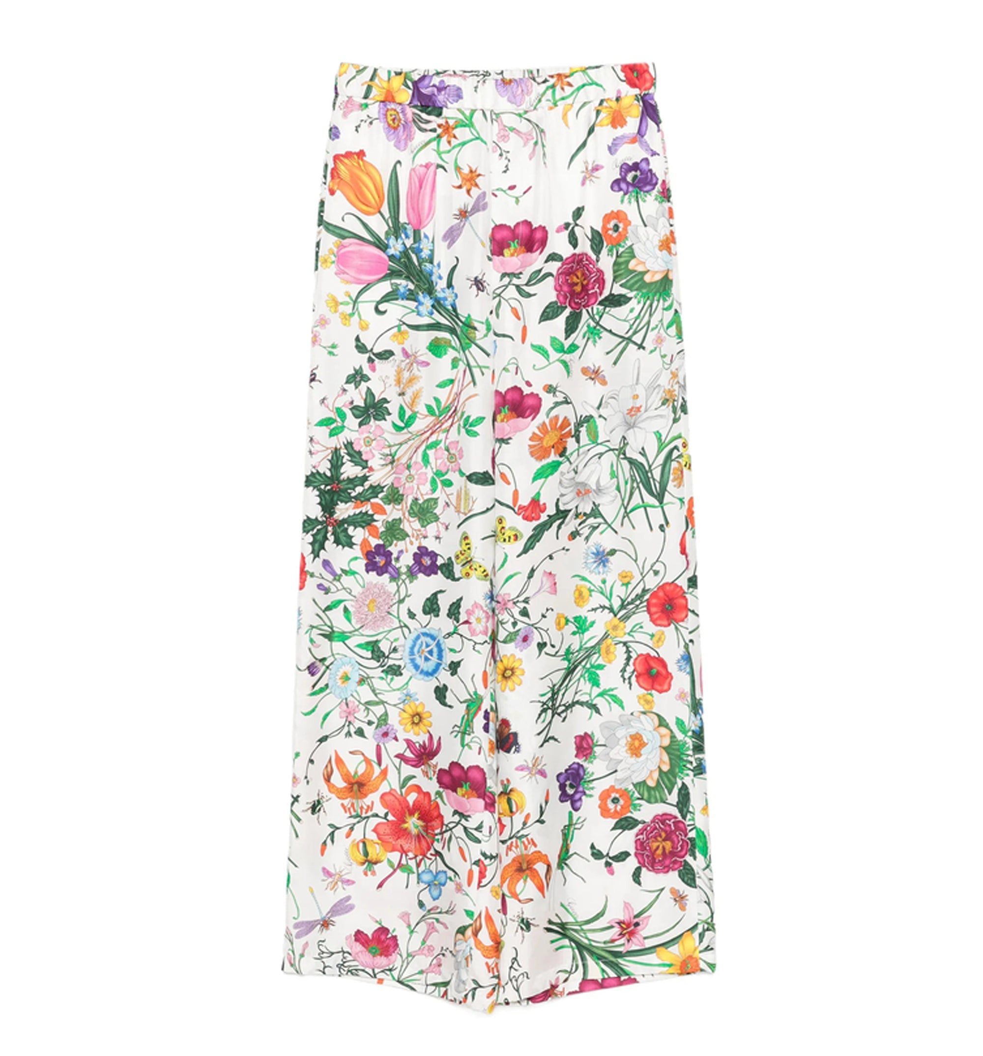 Printed silk twill pants