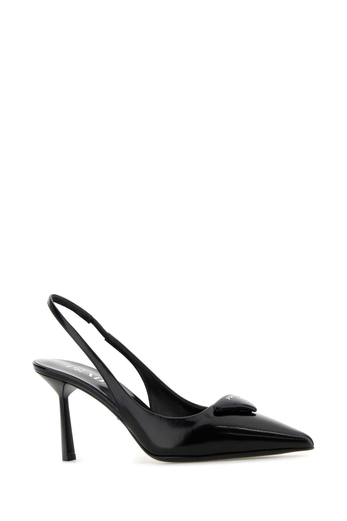 Patent leather slingback pumps