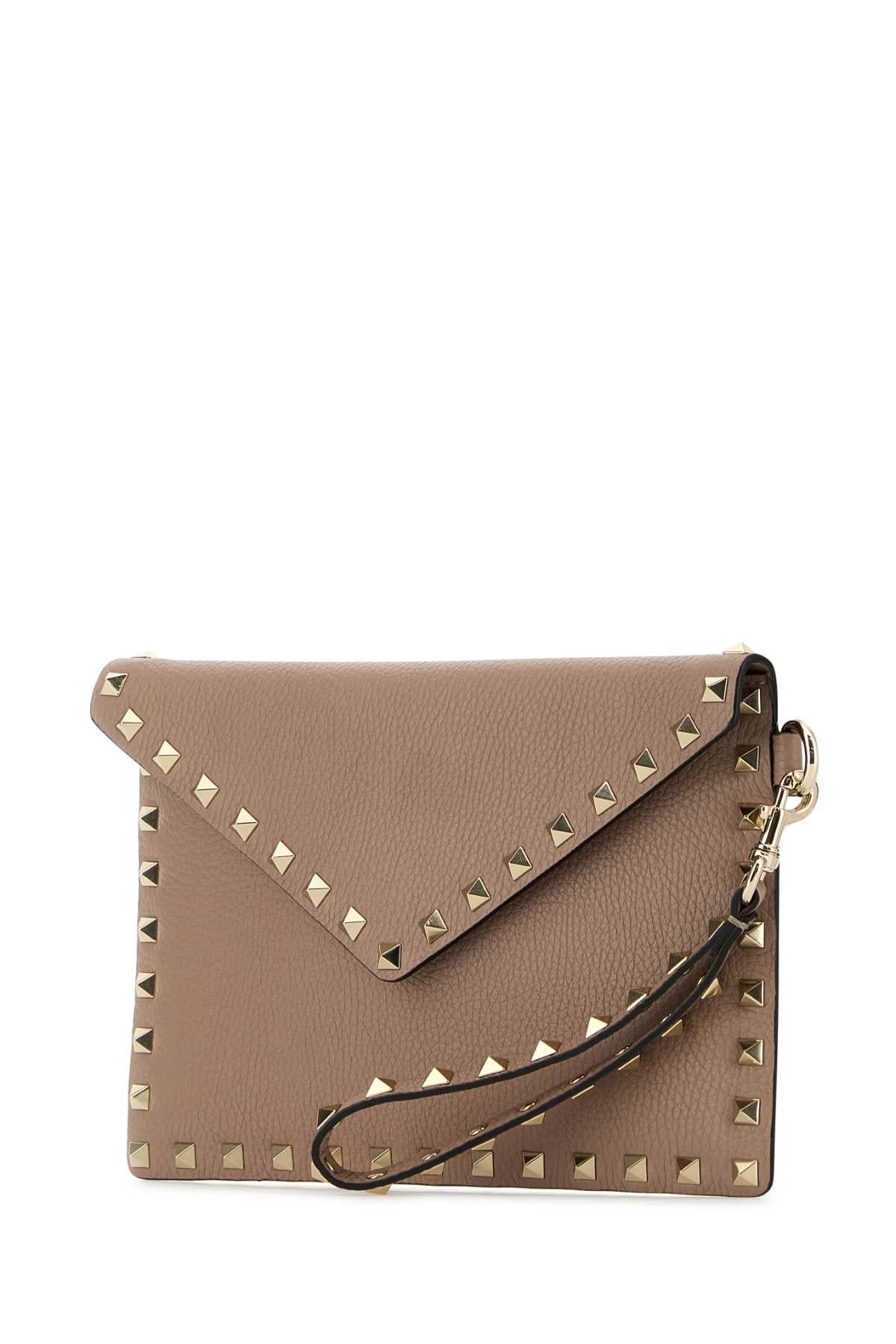 Rockstud Small Leather Clutch