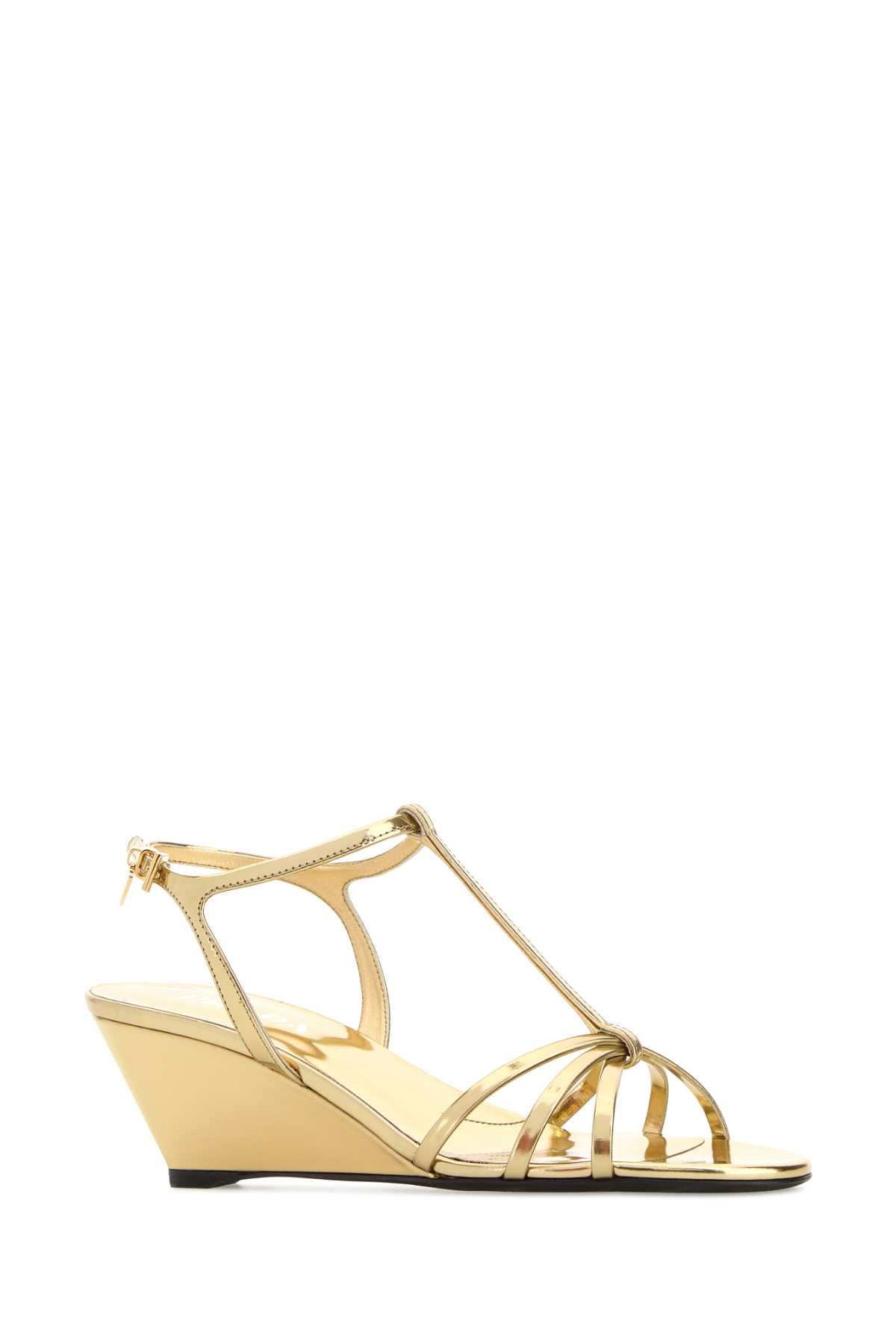 Metallic Leather Sandals
