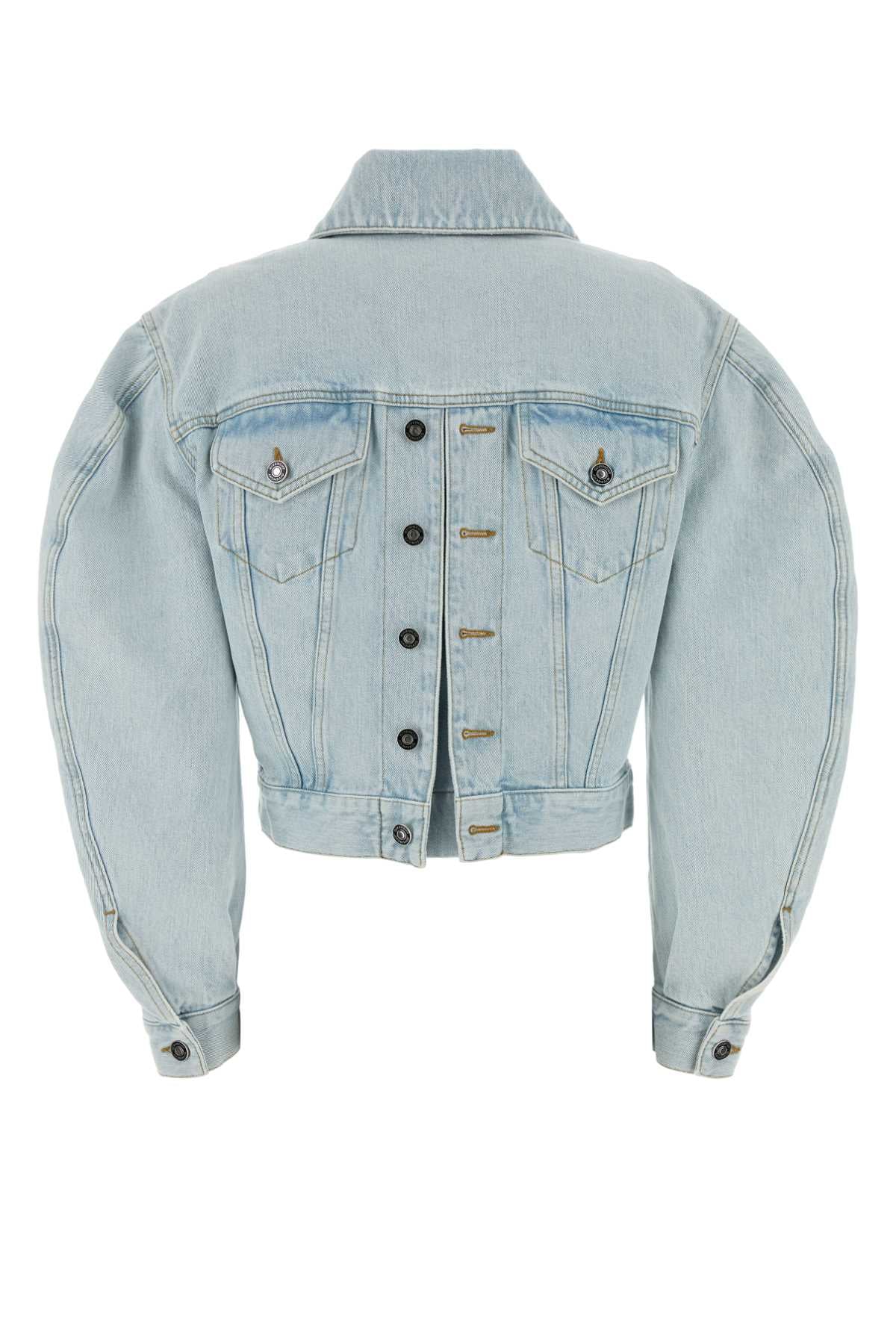 Back-to-front Cocoon Jacket In Light Blue Denim