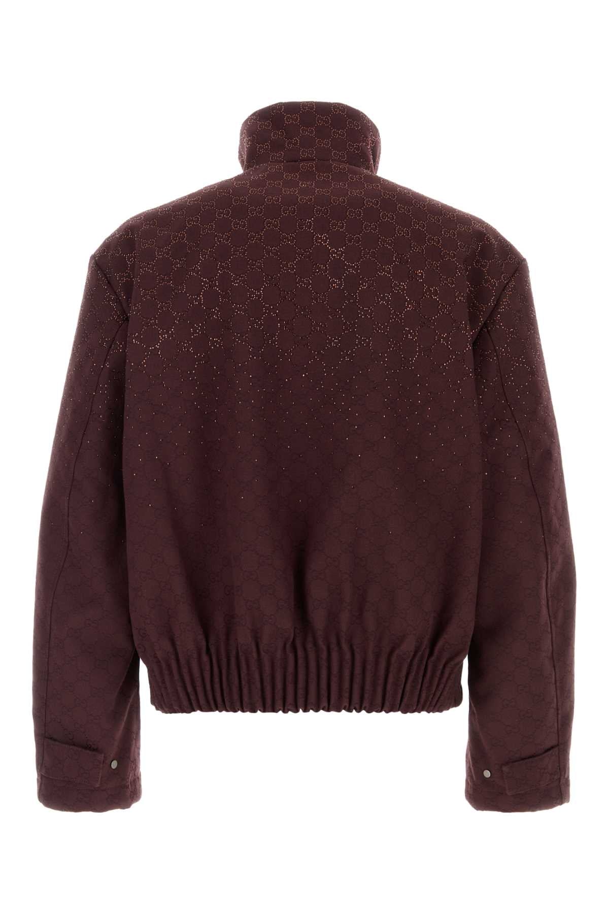 GG Canvas Padded Jacket With Crystals