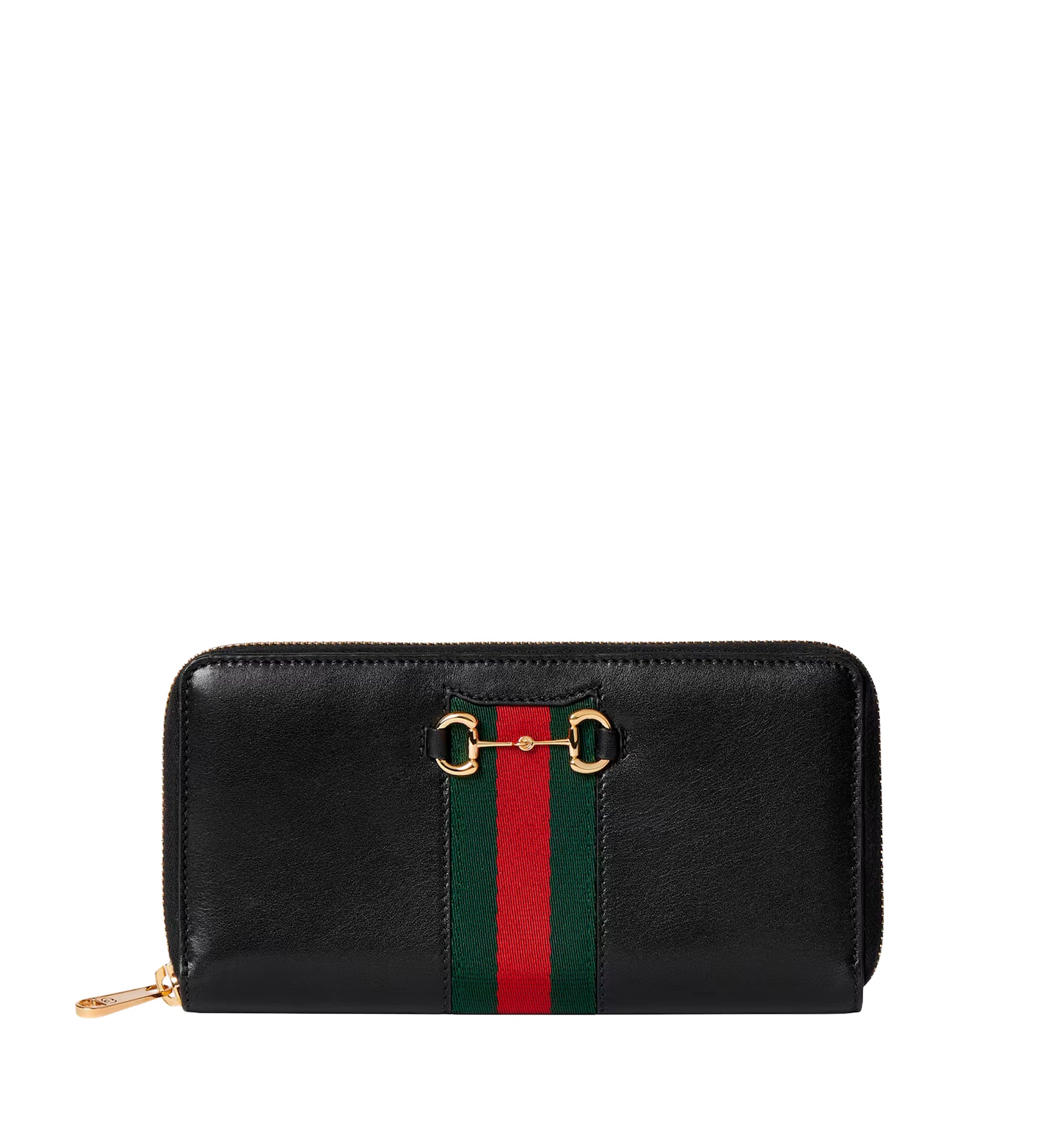 Gucci Horsebit Web zip around wallet