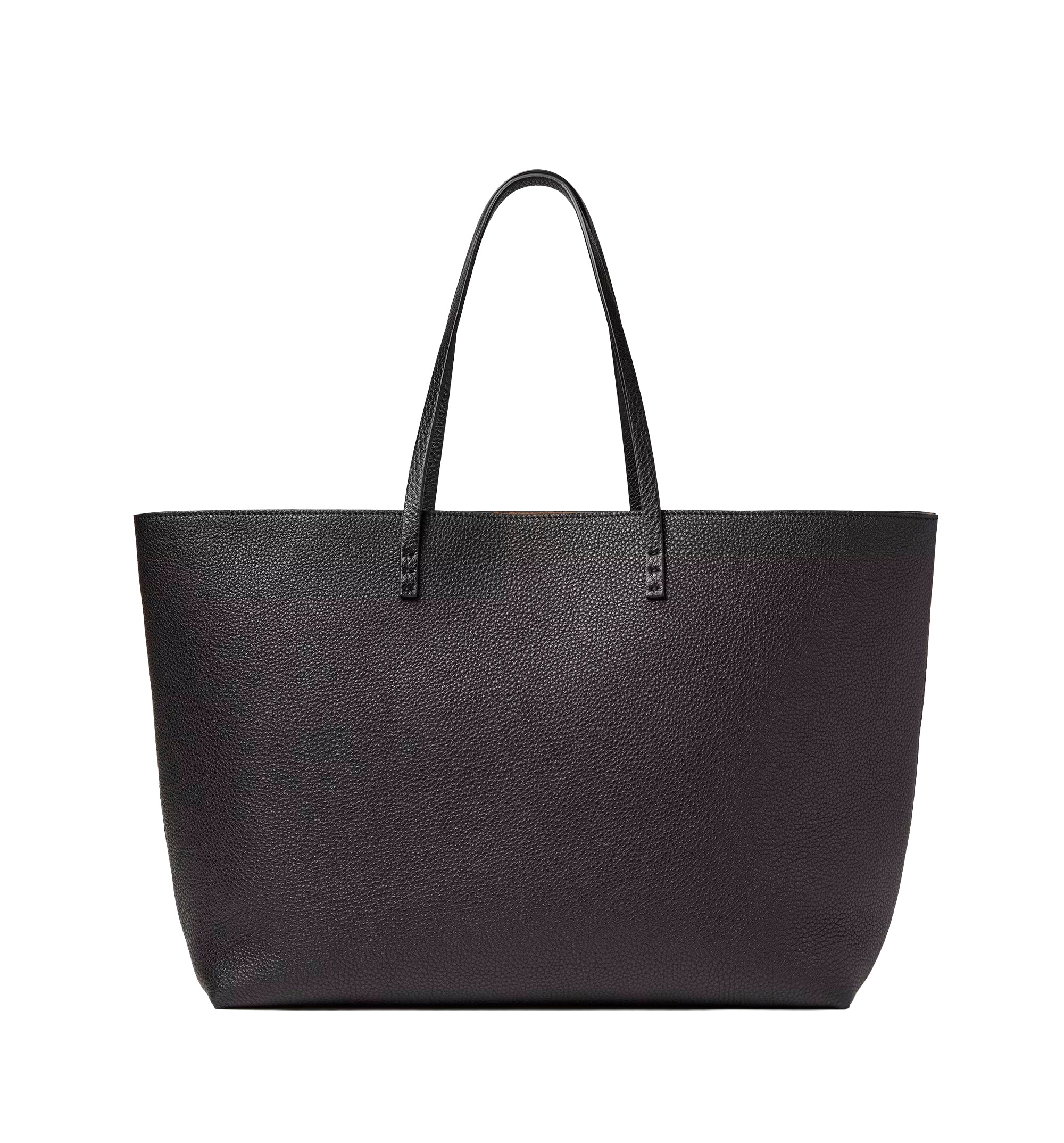 Black Cuoio Romano leather shopper