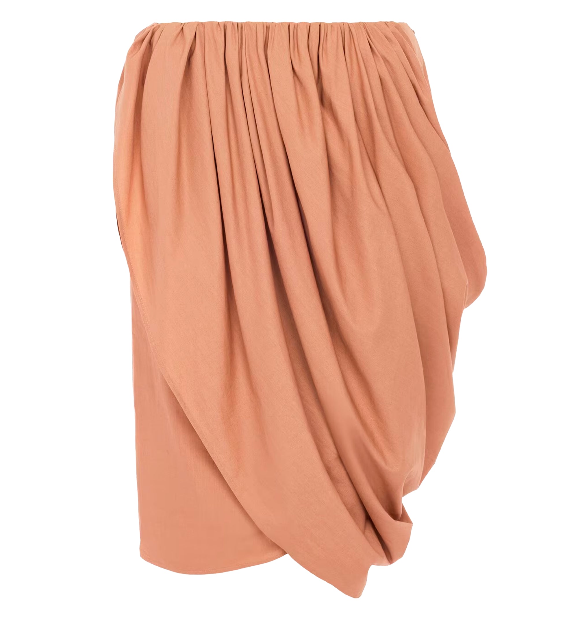 Knee-length wrap skirt in cotton poplin