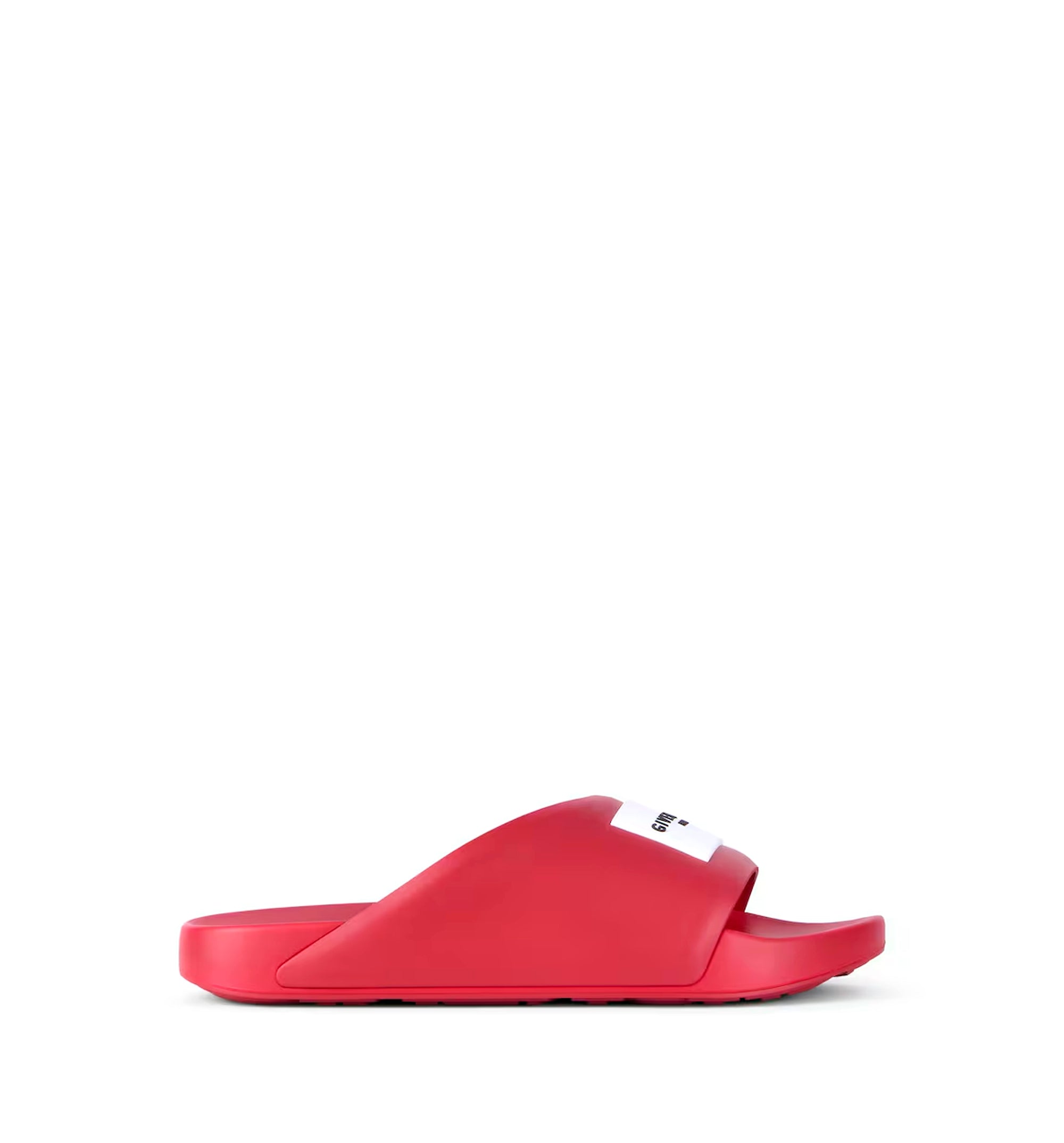 Label Slide mules in rubber