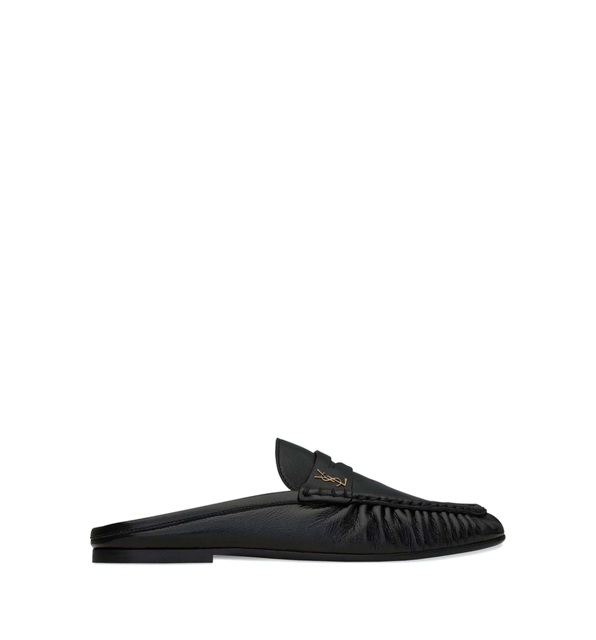 Le Loafer Mules In Shiny Creased Leather