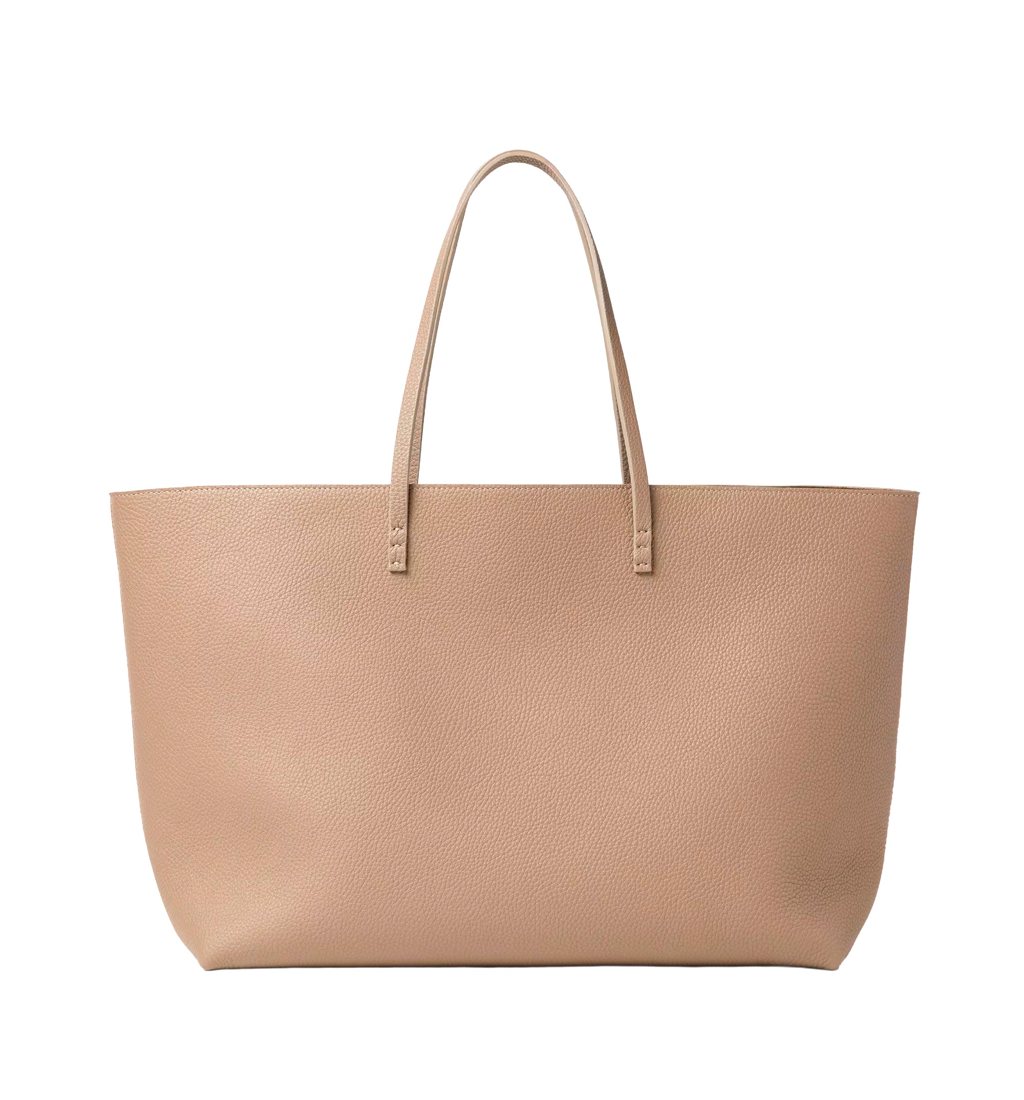 Dove gray Cuoio Romano leather shopper