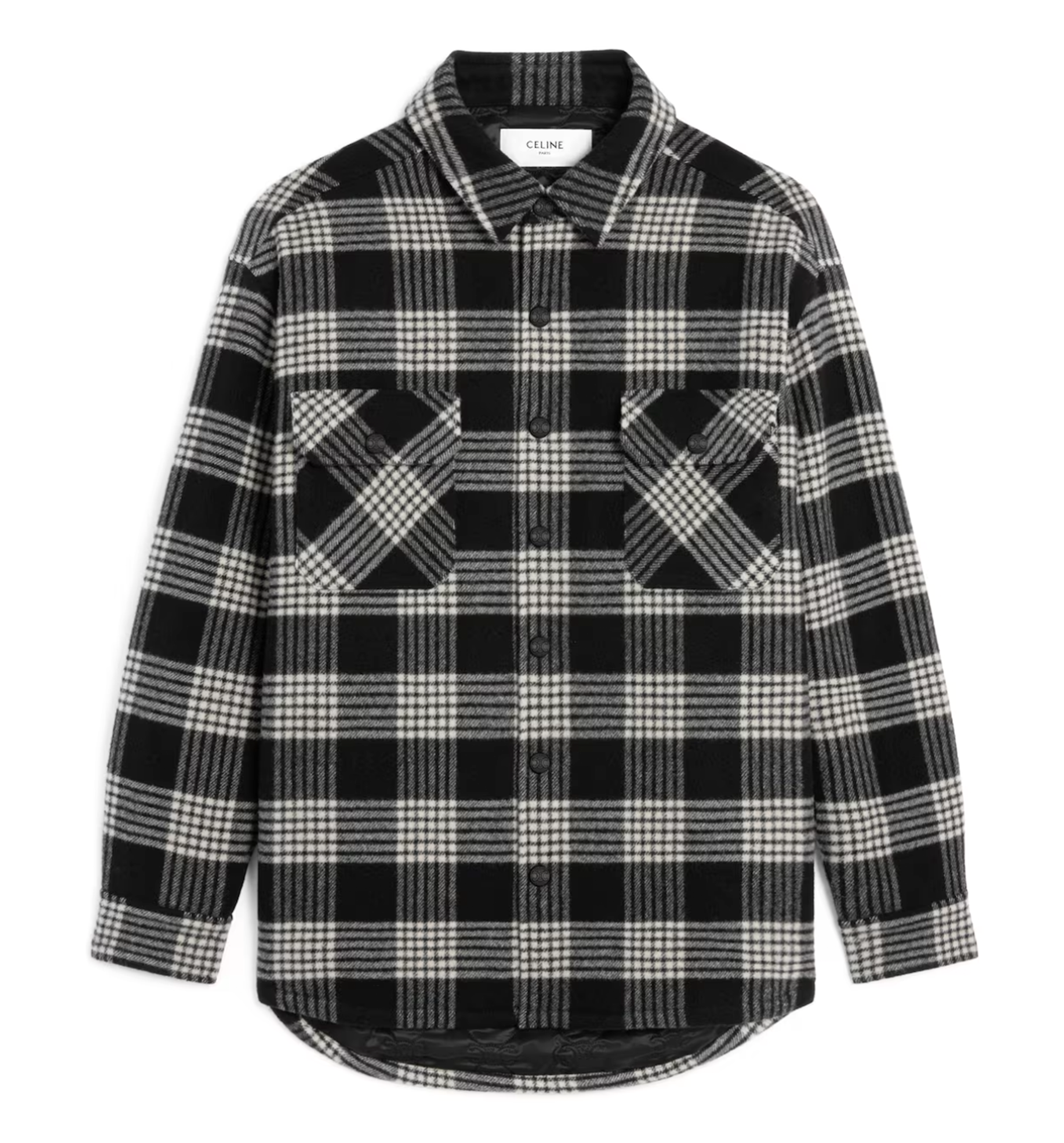 Quilted Overshirt in Checked Wool