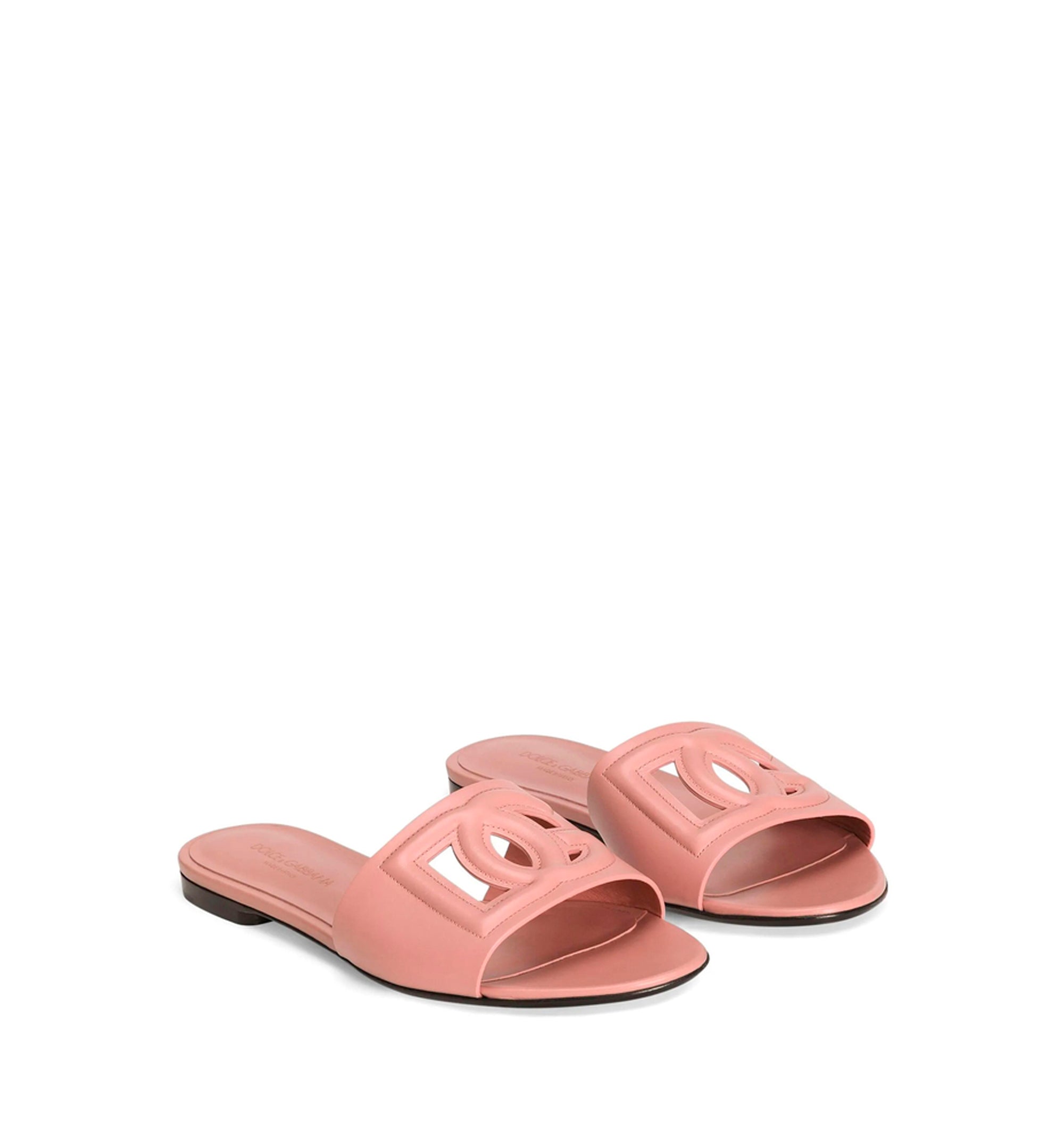 Calfskin sliders with DG logo