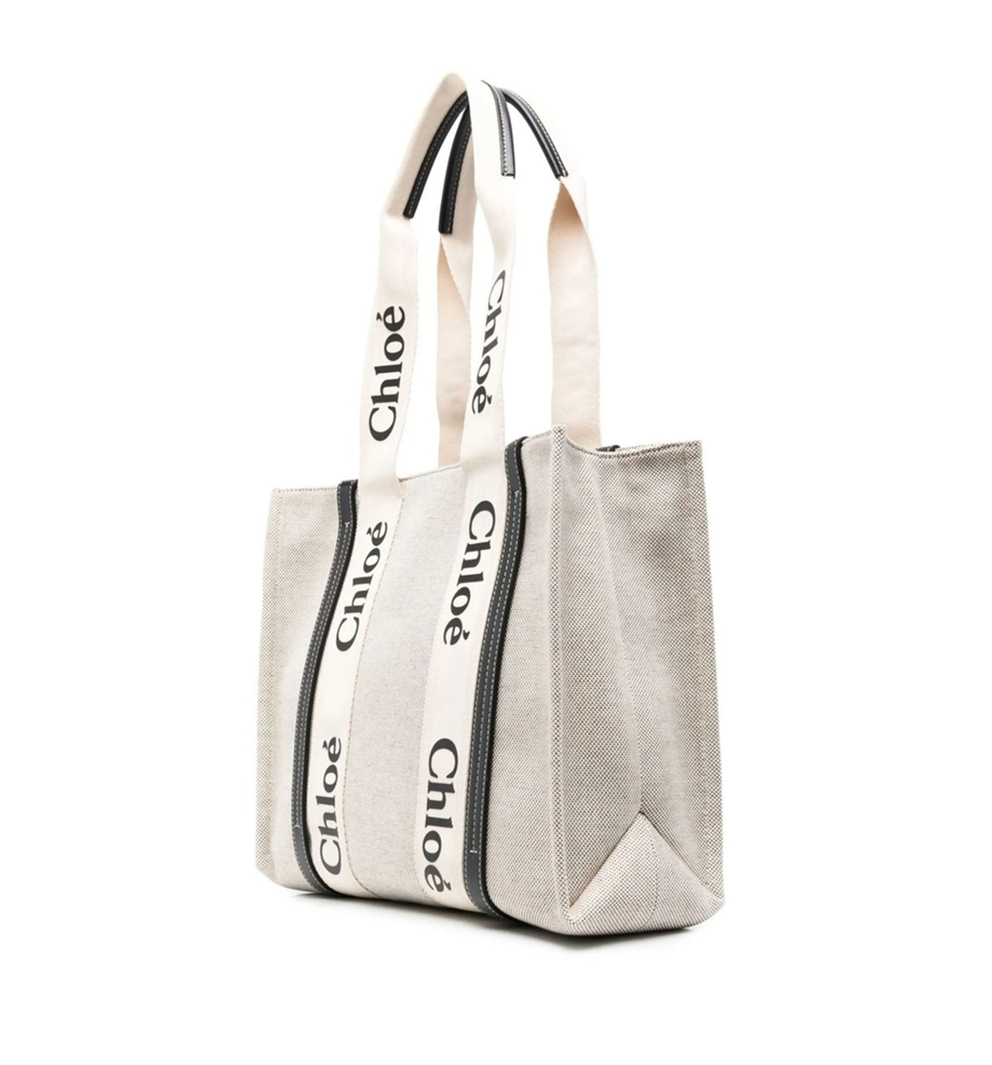 Woody Linen Beige Blue Shoulder Bag