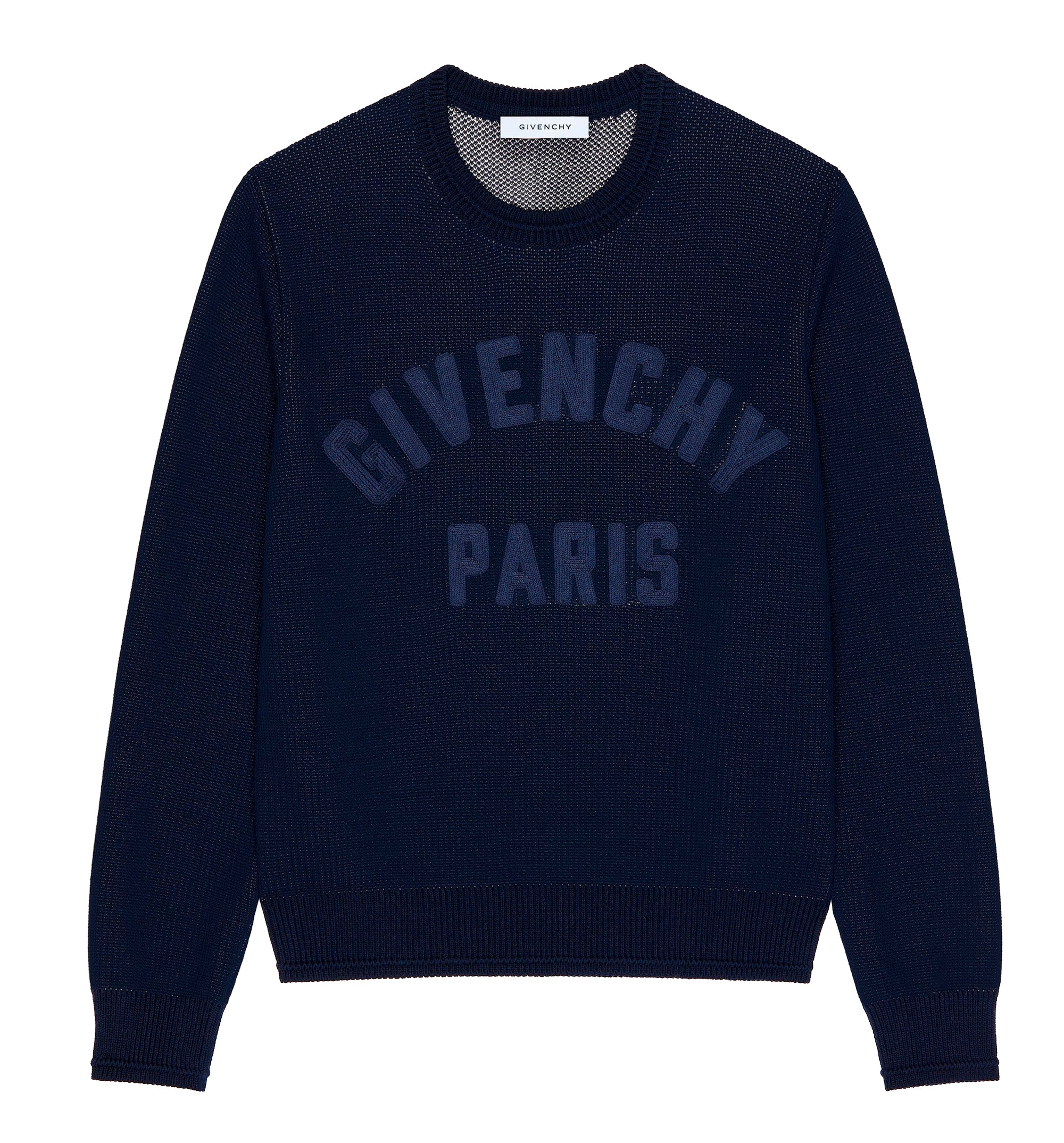Sweater in cotton knit with GIVENCHY Paris embroidery