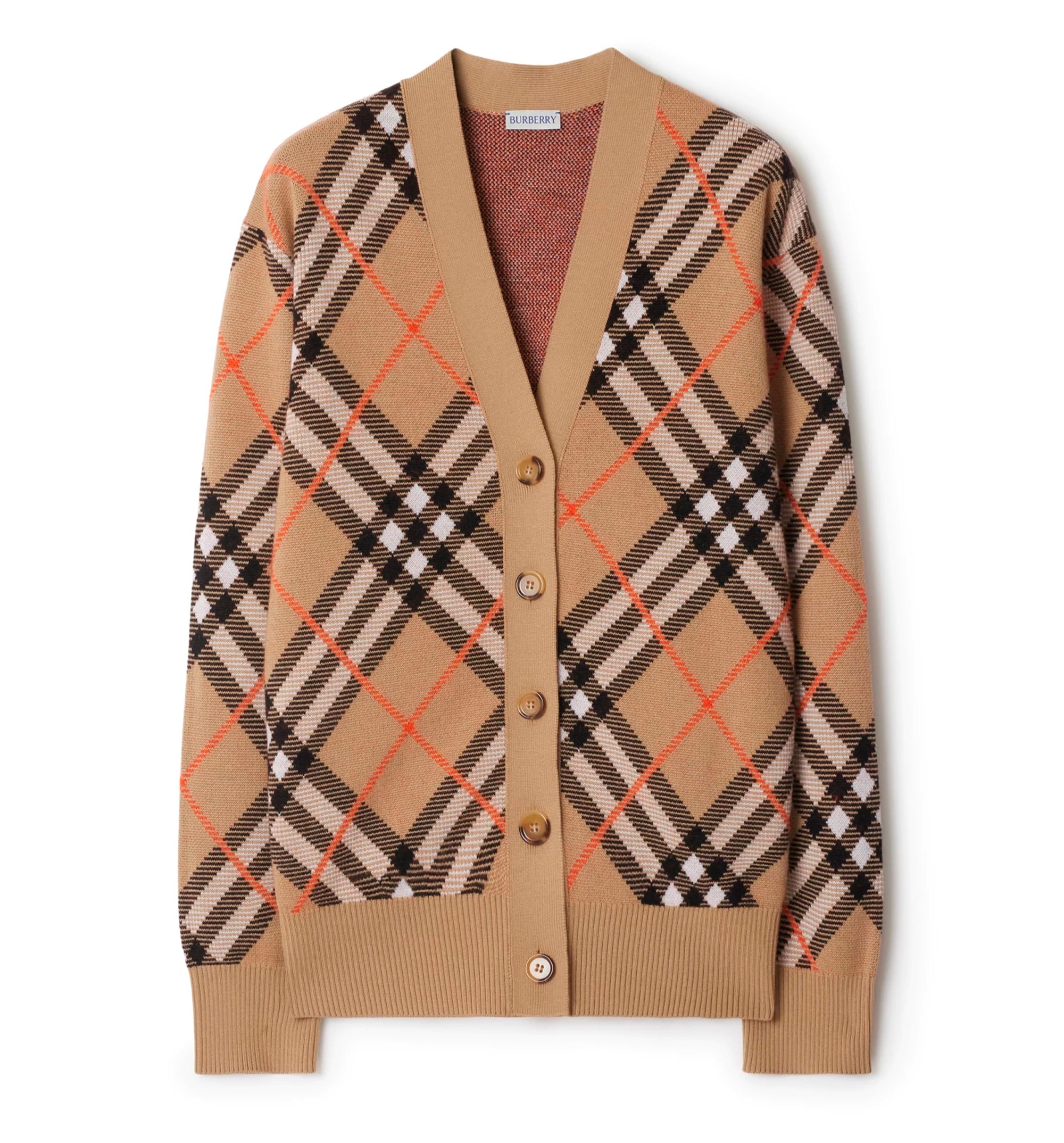 Check Technical Wool Jacquard Cardigan