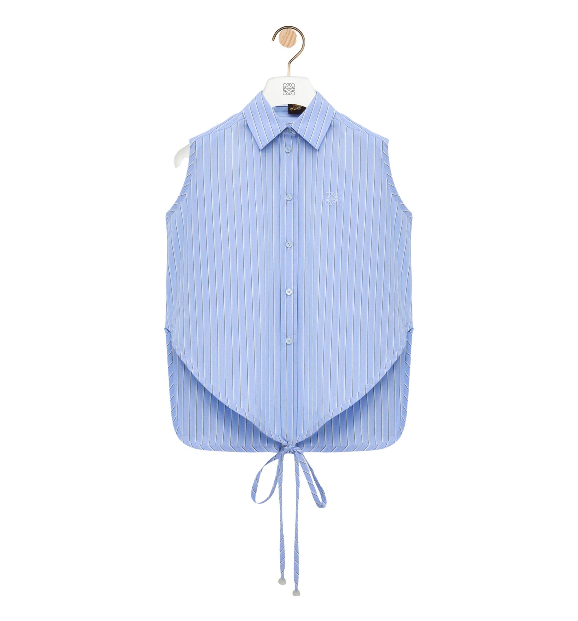 Sleeveless shirt in cotton