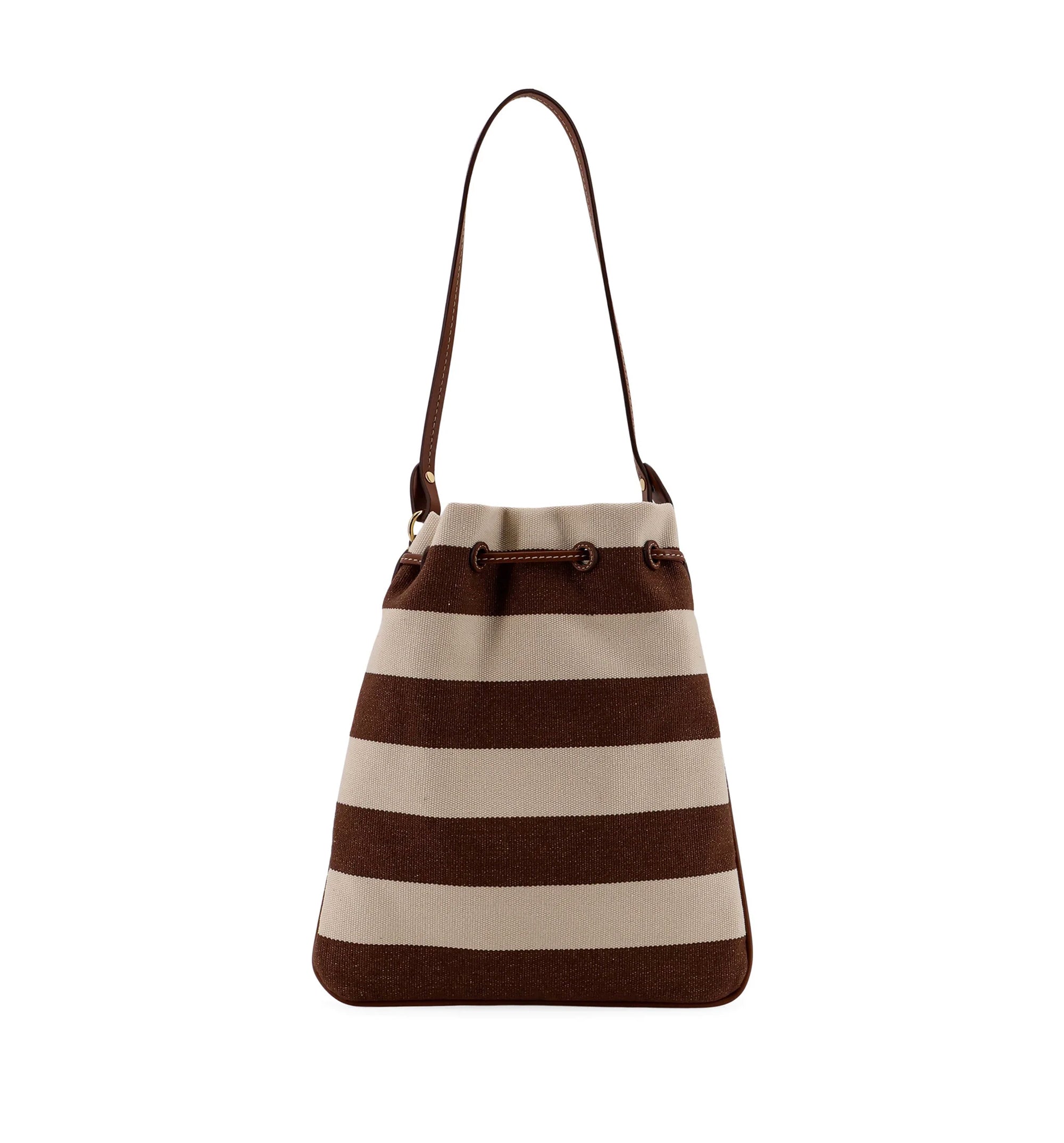 Striped Fabric Drawstring Pouch