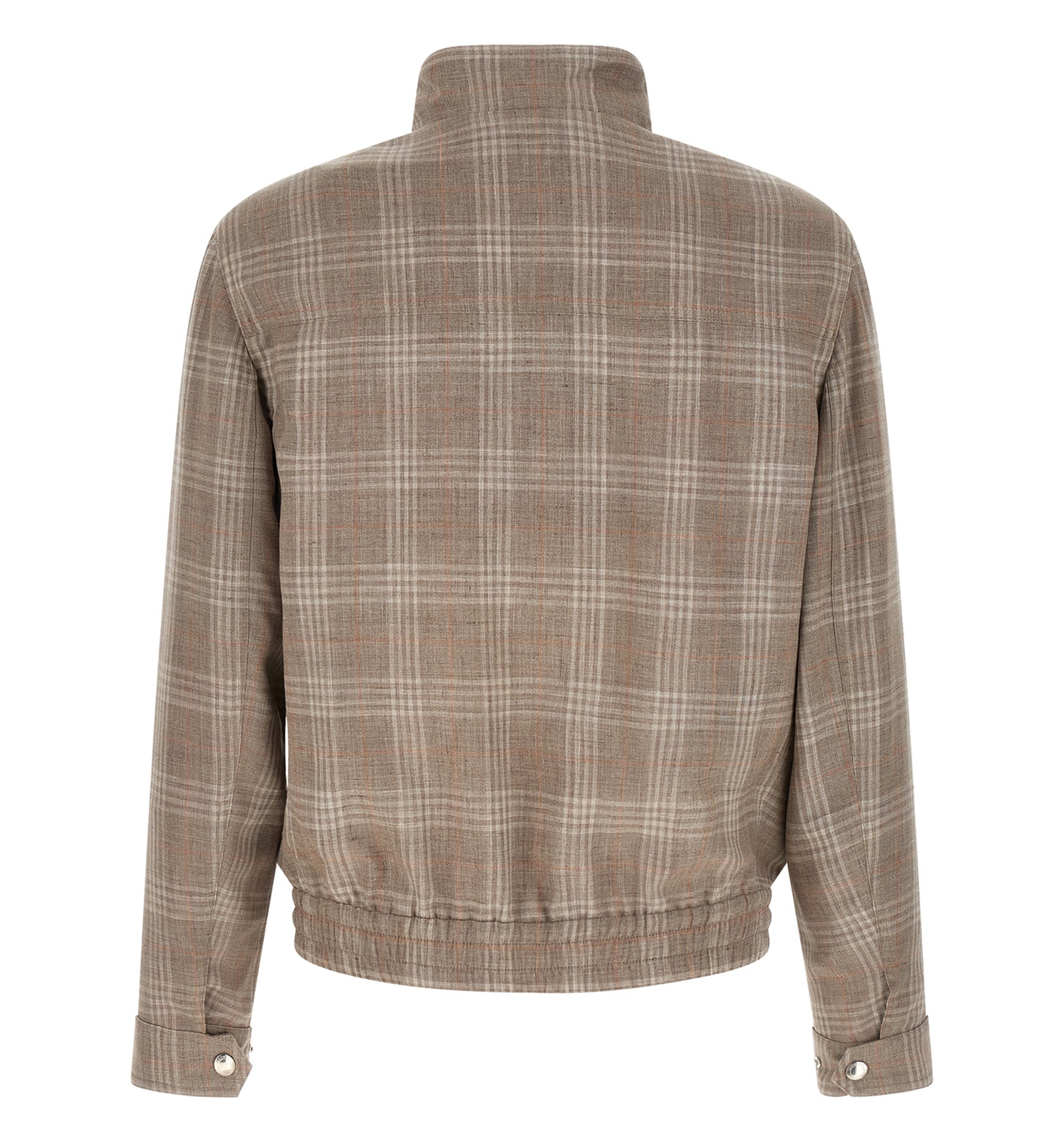Tartan Outerwear Jacket With Stand Collar