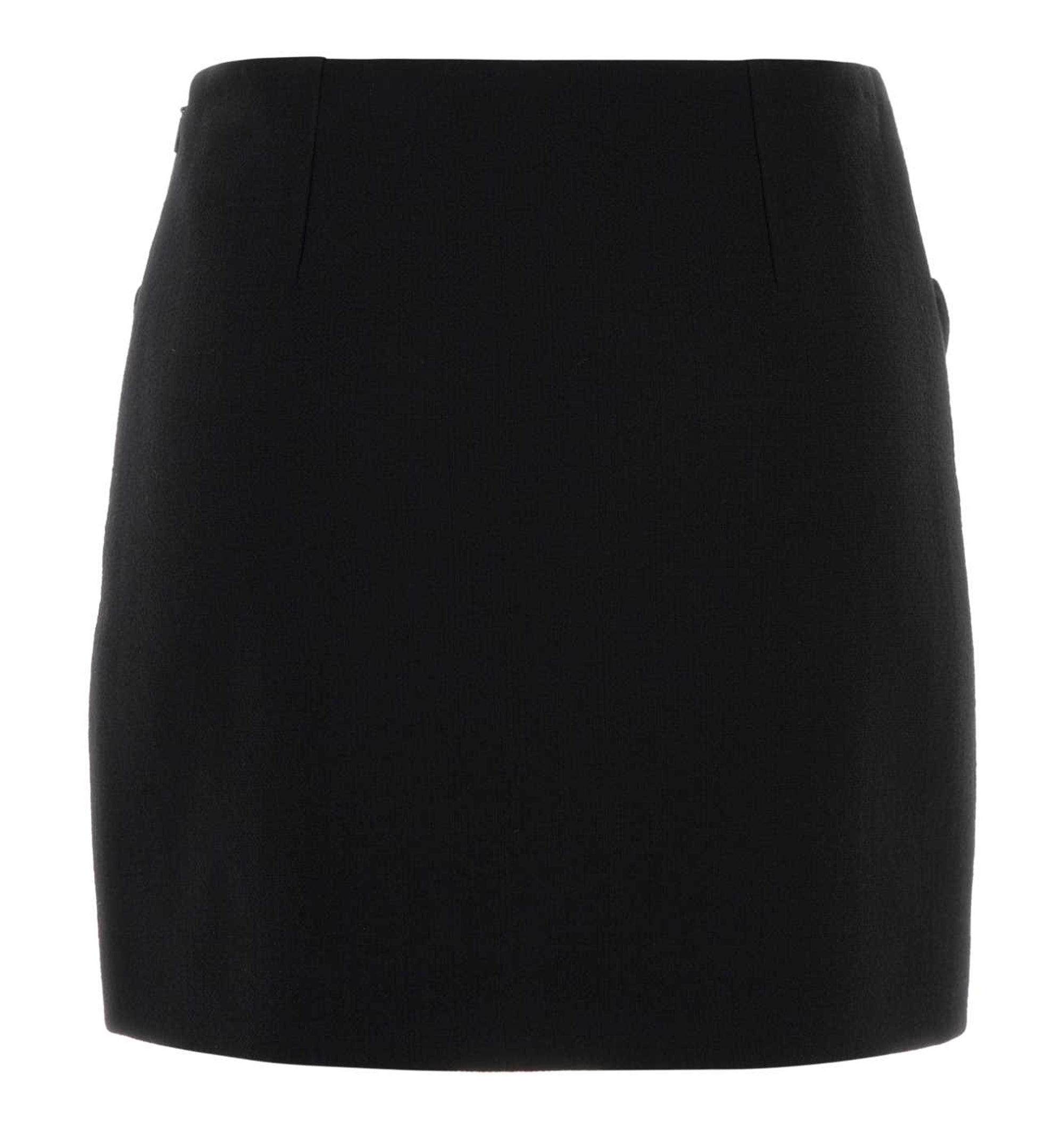 Studded Wool Mini Skirt