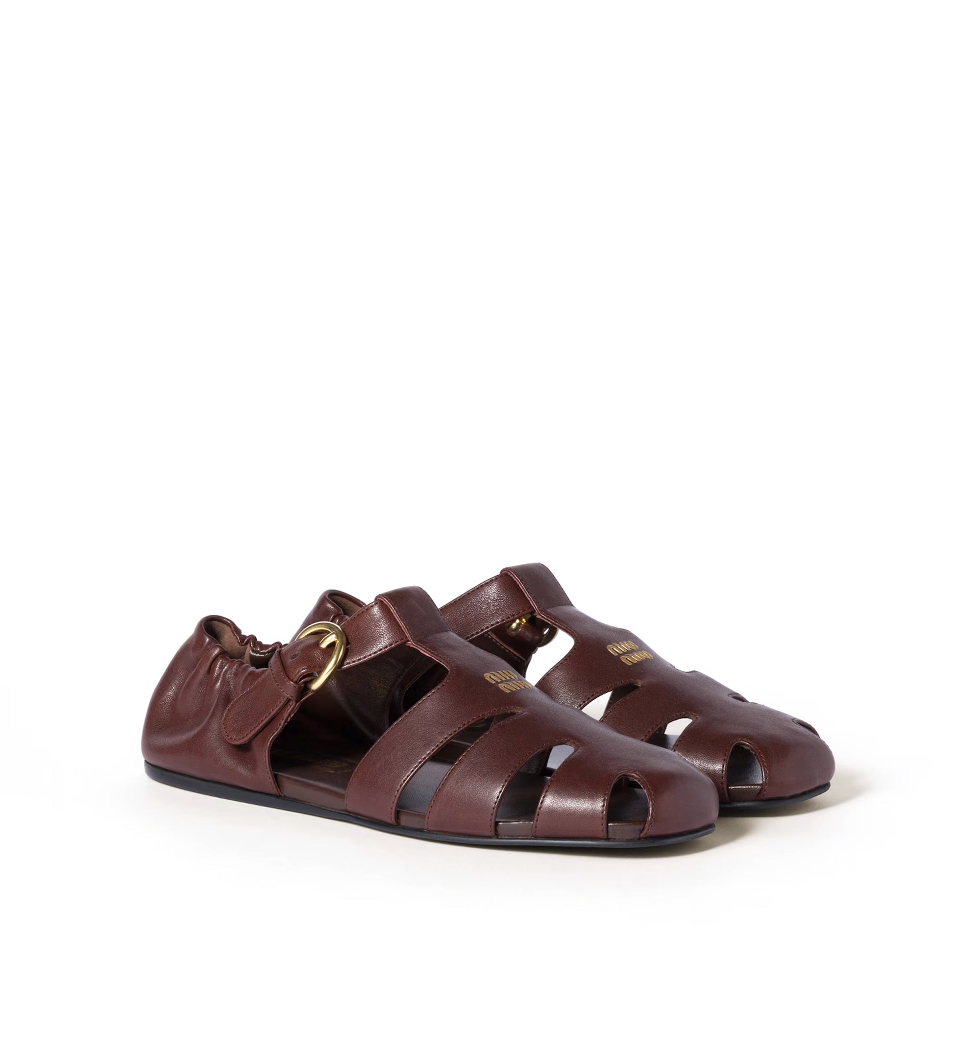 Ruches Nappa Leather Fisherman Sandals