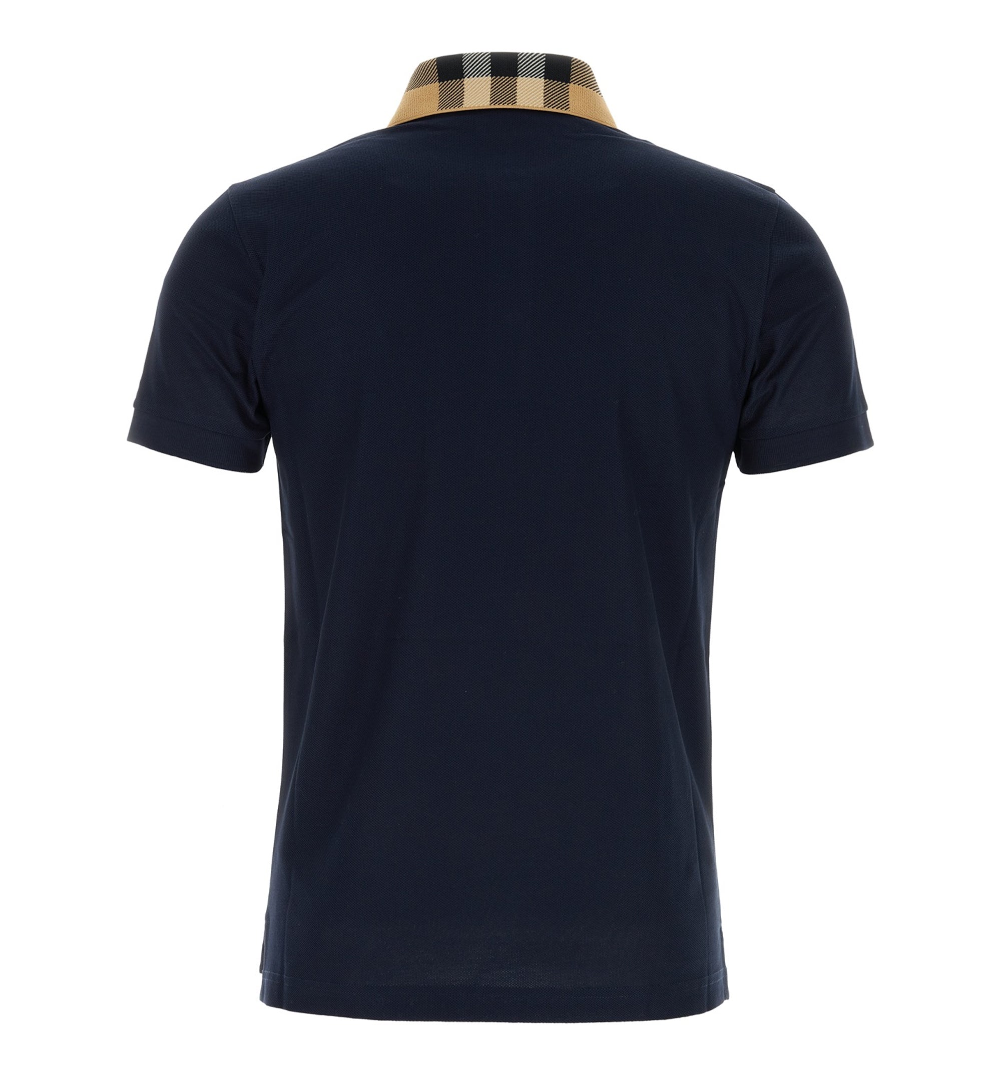 Check Collar Cotton Polo Shirt