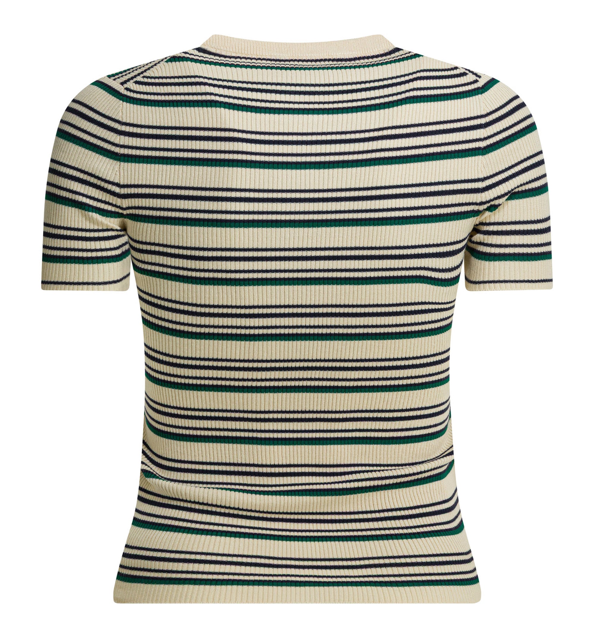 Striped Serafino T-Shirt With Logo