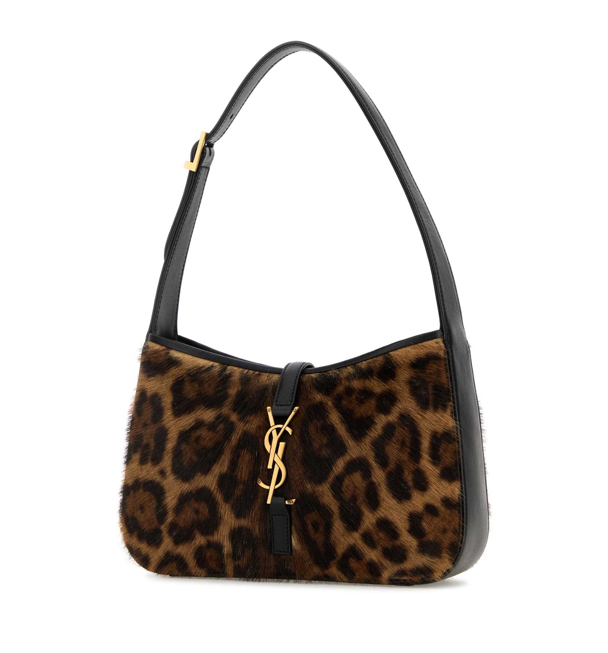 Le 5 à 7 Leopard-Print Calf Hair Shoulder Bag