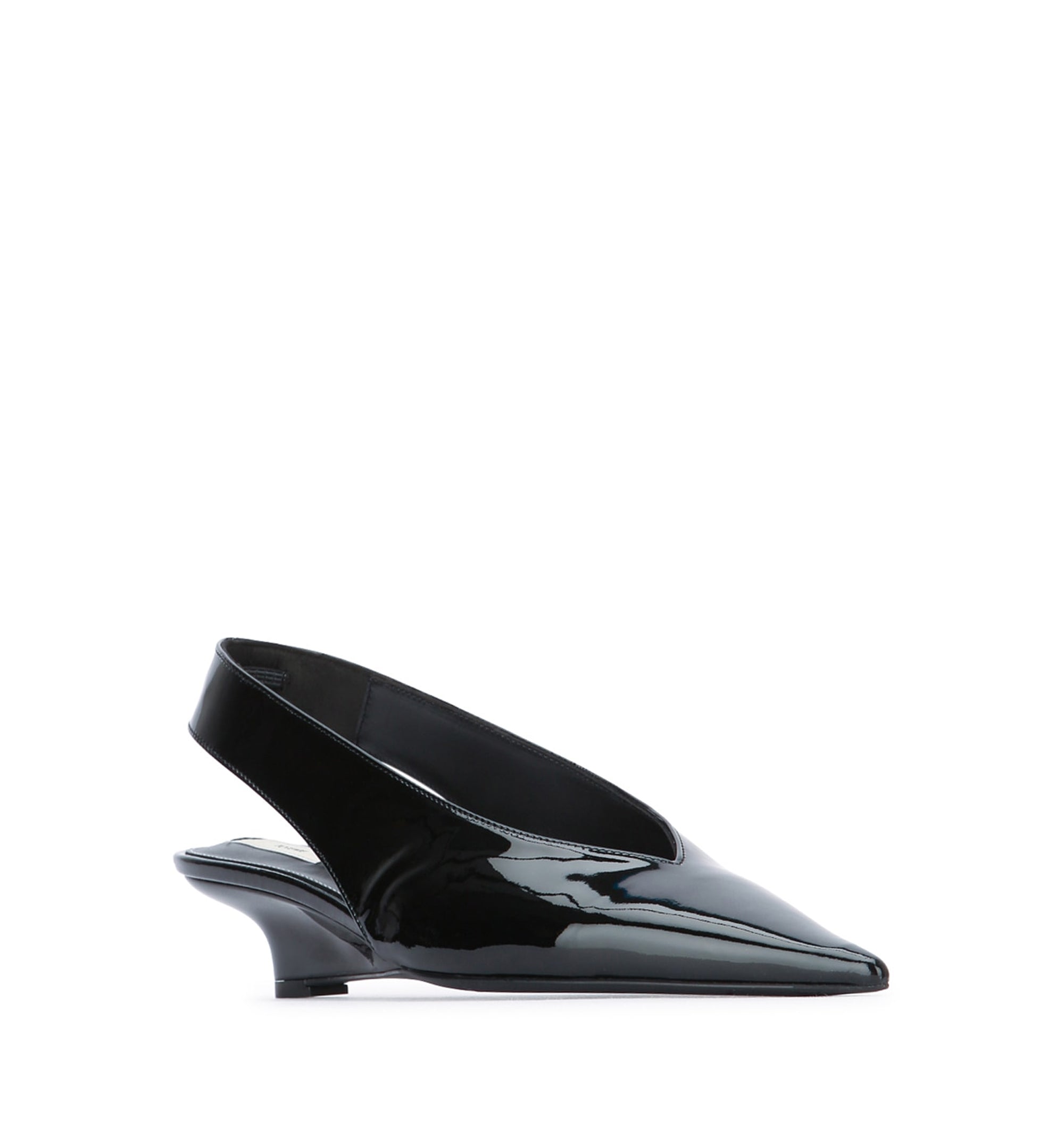 Wedge-Heel Patent Slingbacks