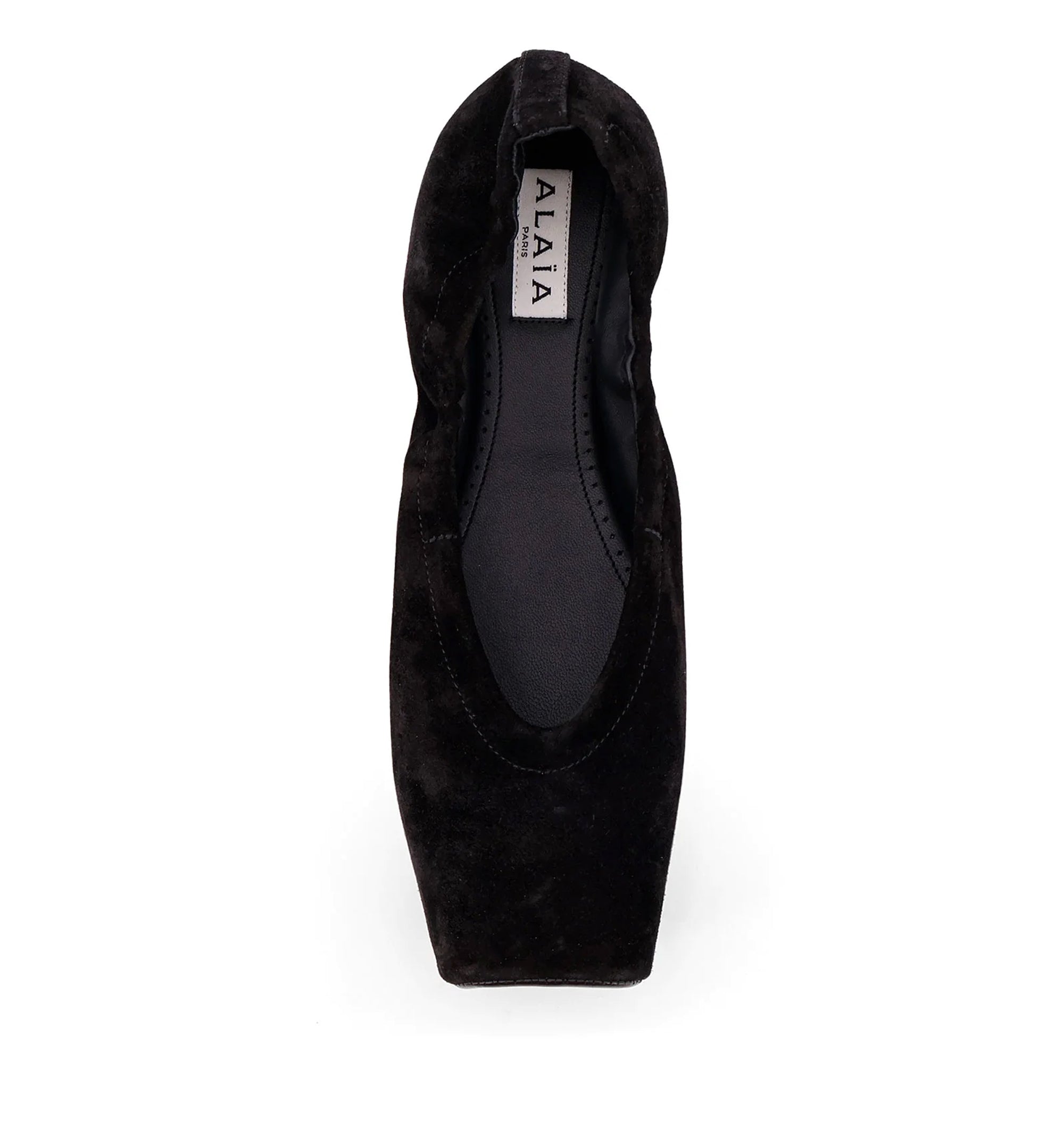 Square Ballet Flats in Leather