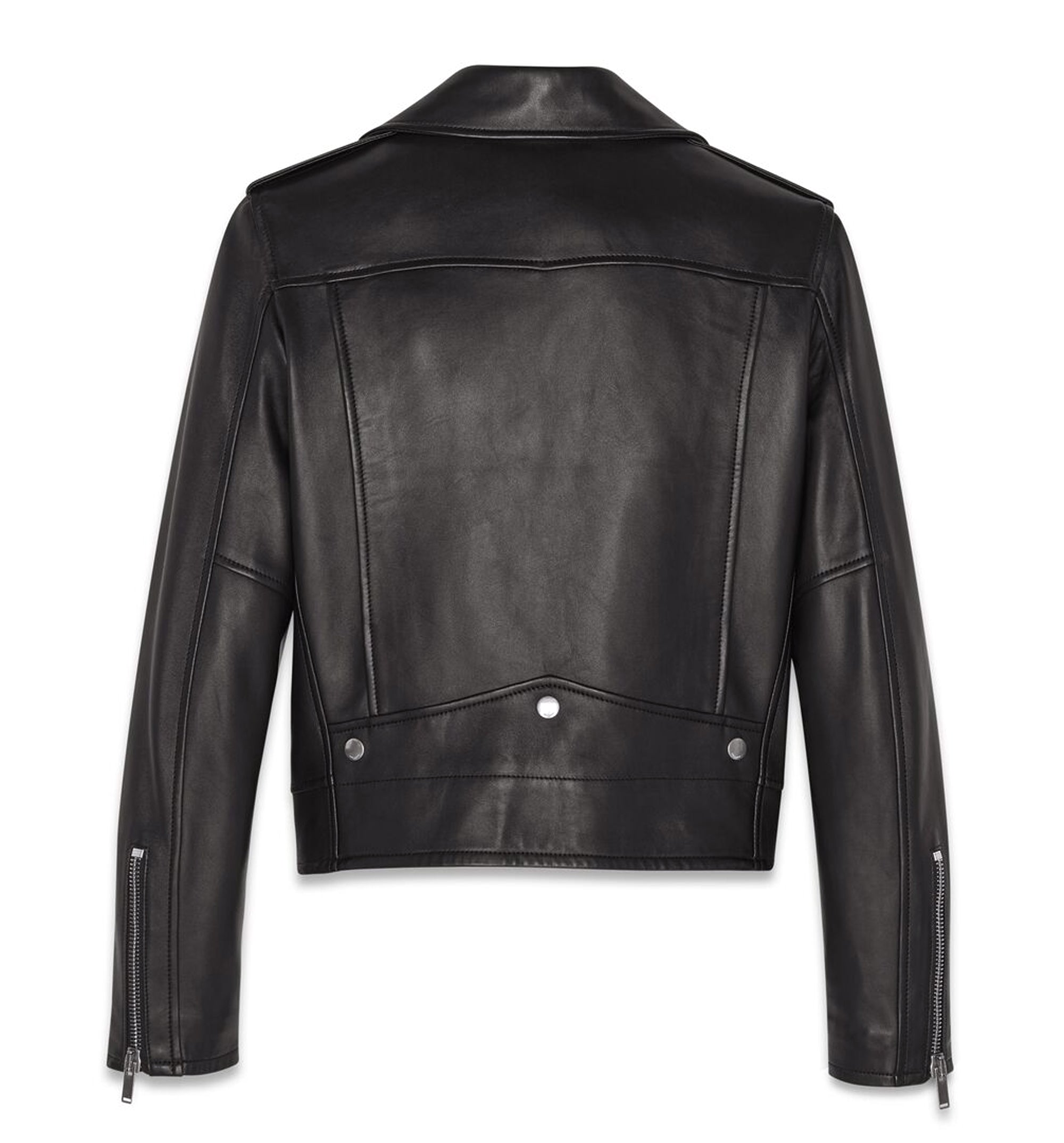 Slim-Fit Leather Biker Jacket