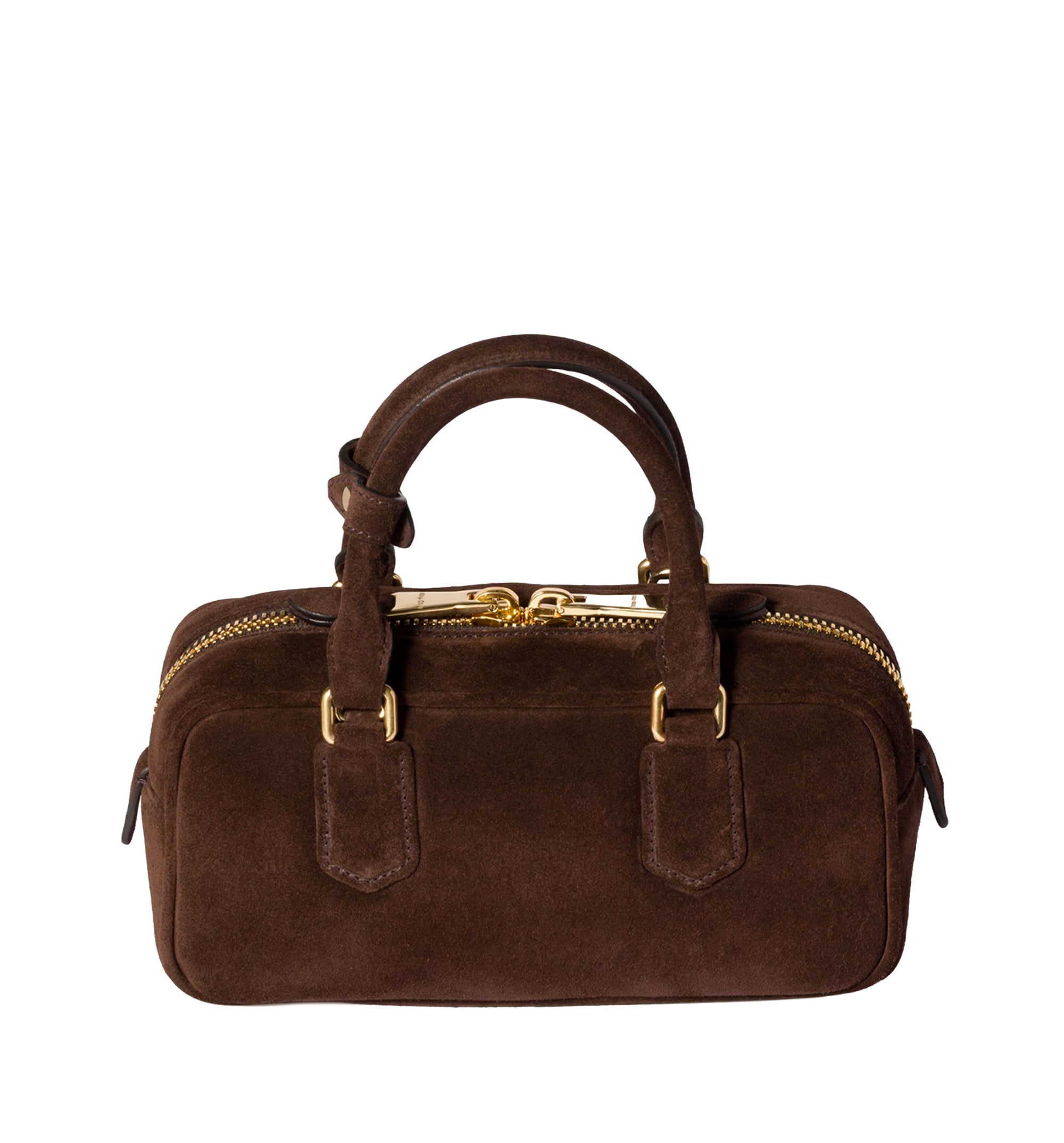 Arcadie Padded Suede Top-Handle Bag