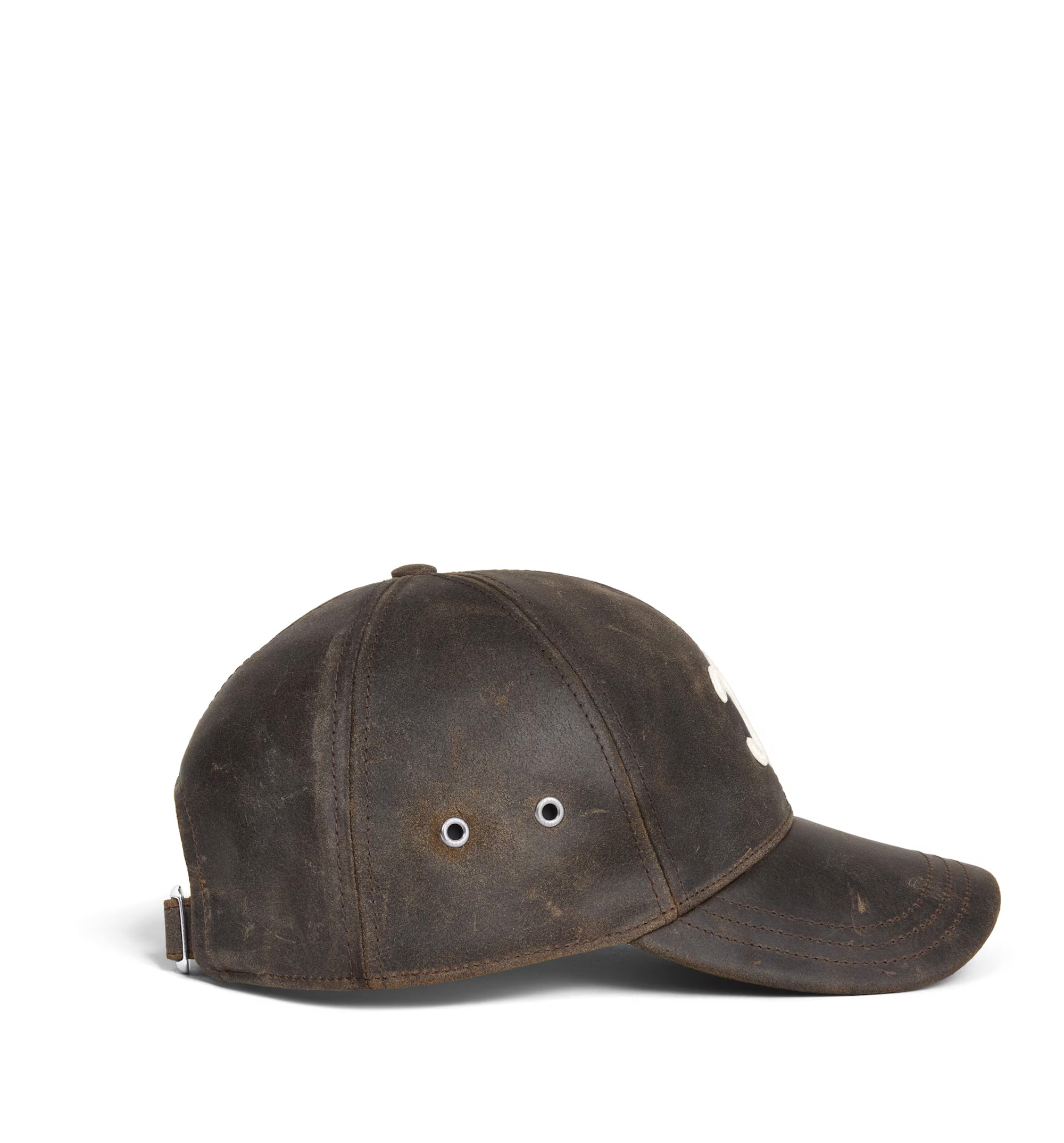 Triomphe Baseball Cap In Waxed Suede Calfskin