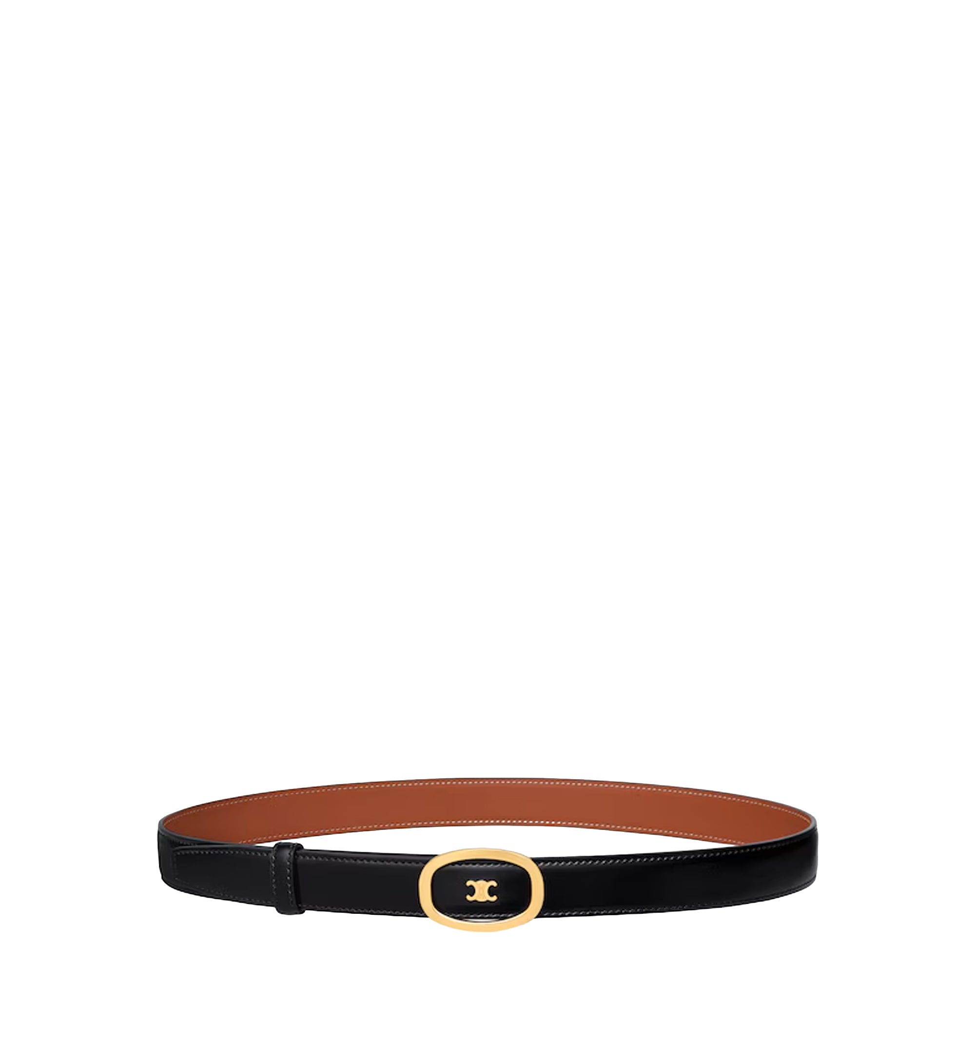 Medium 25MM Reversible Celine Alix Belt in Taurillon and Natural Calfskin