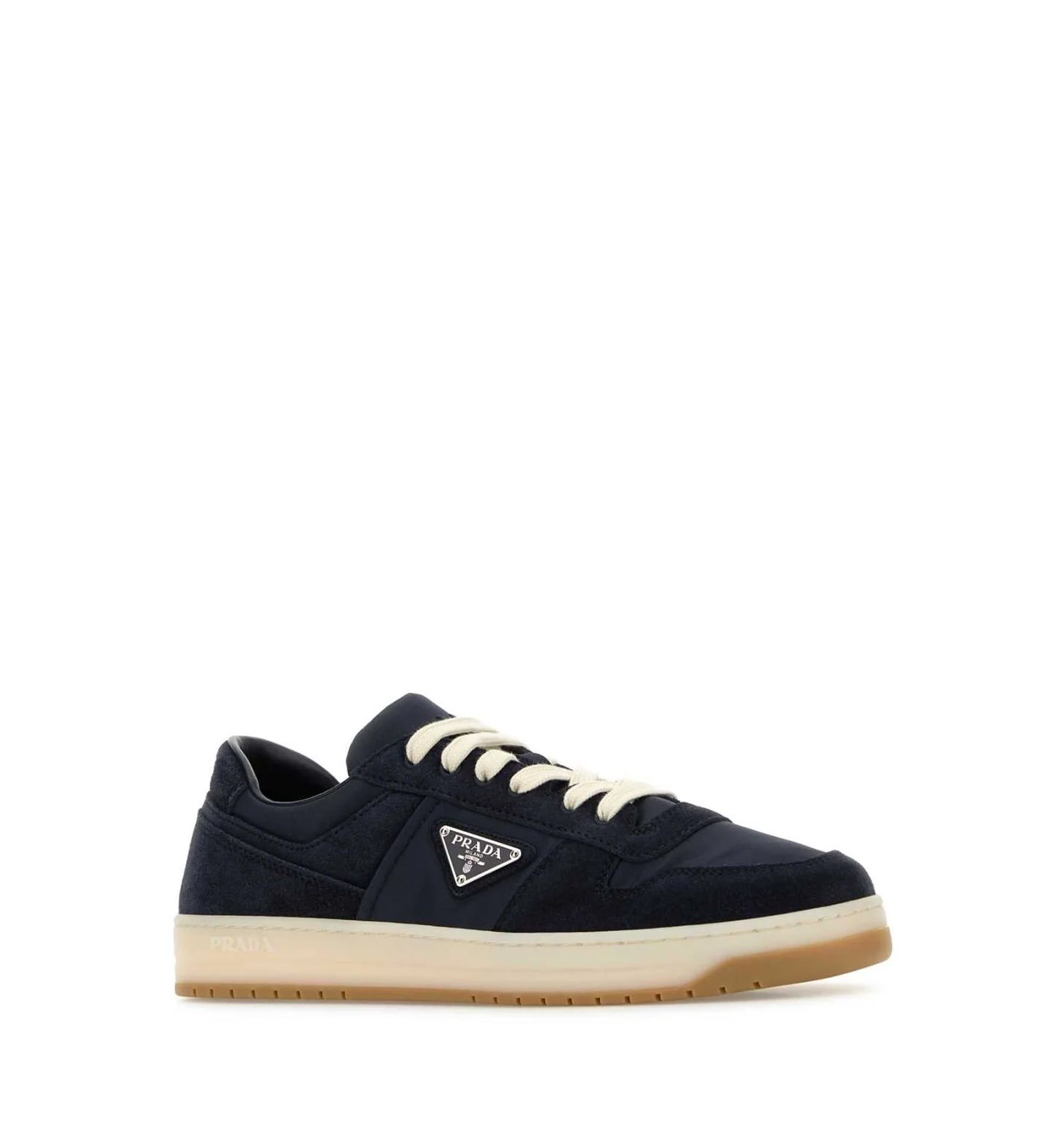 Two-Tone Canvas And Suede Downtown Sneakers